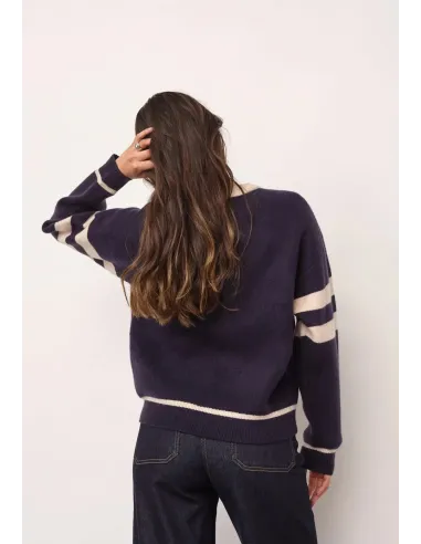 Rowcc Coco Logo Knit in Navy