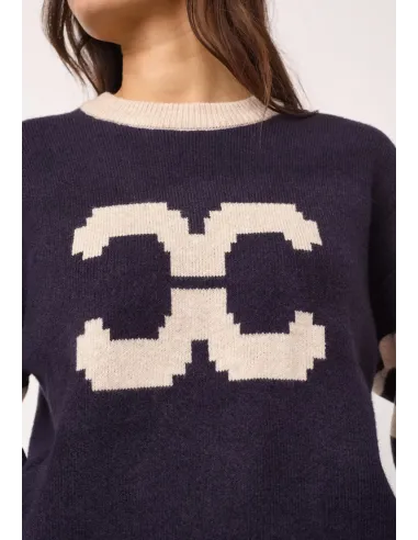 Rowcc Coco Logo Knit in Navy