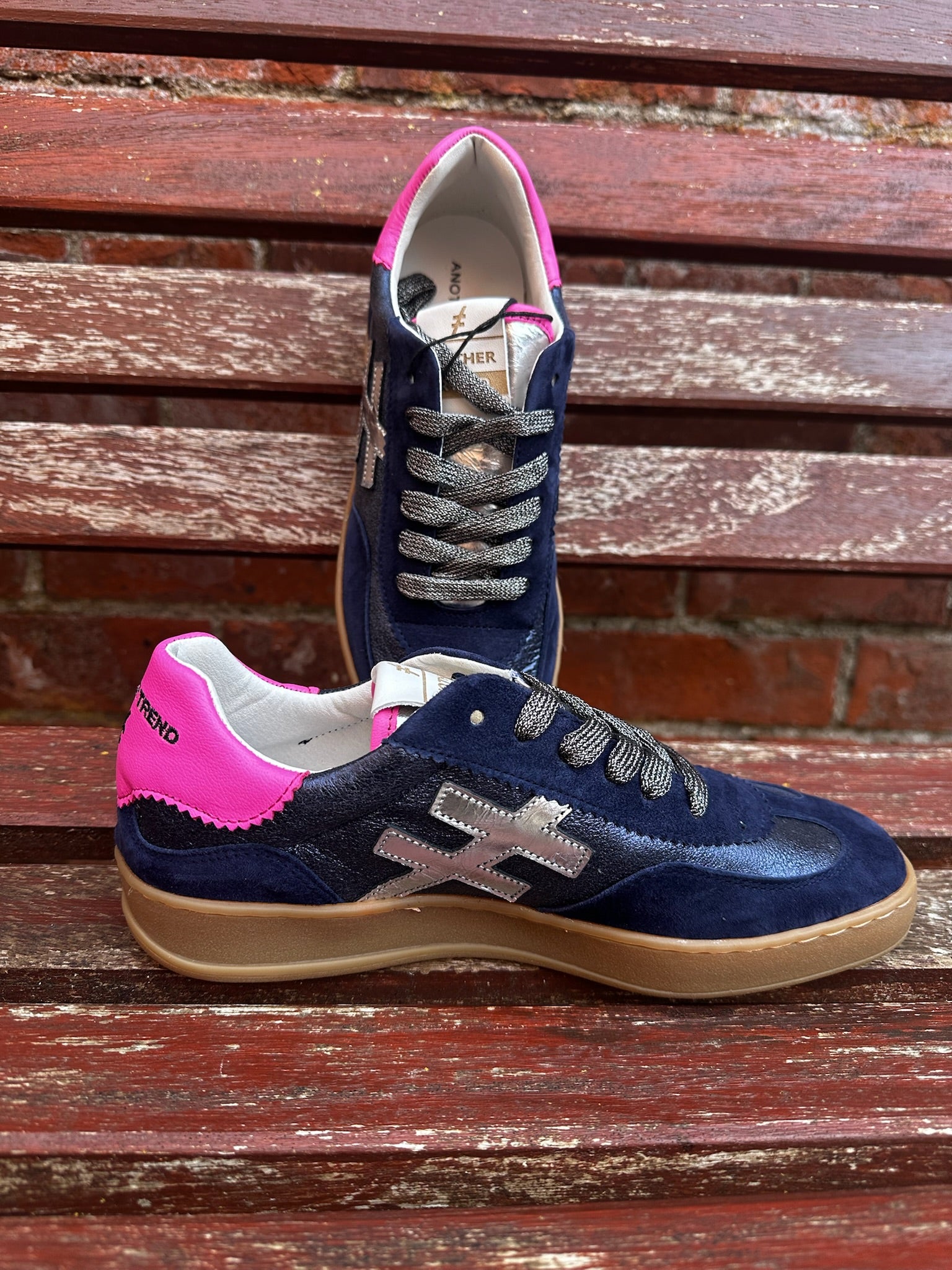 Lace Up Trainer in Ocean