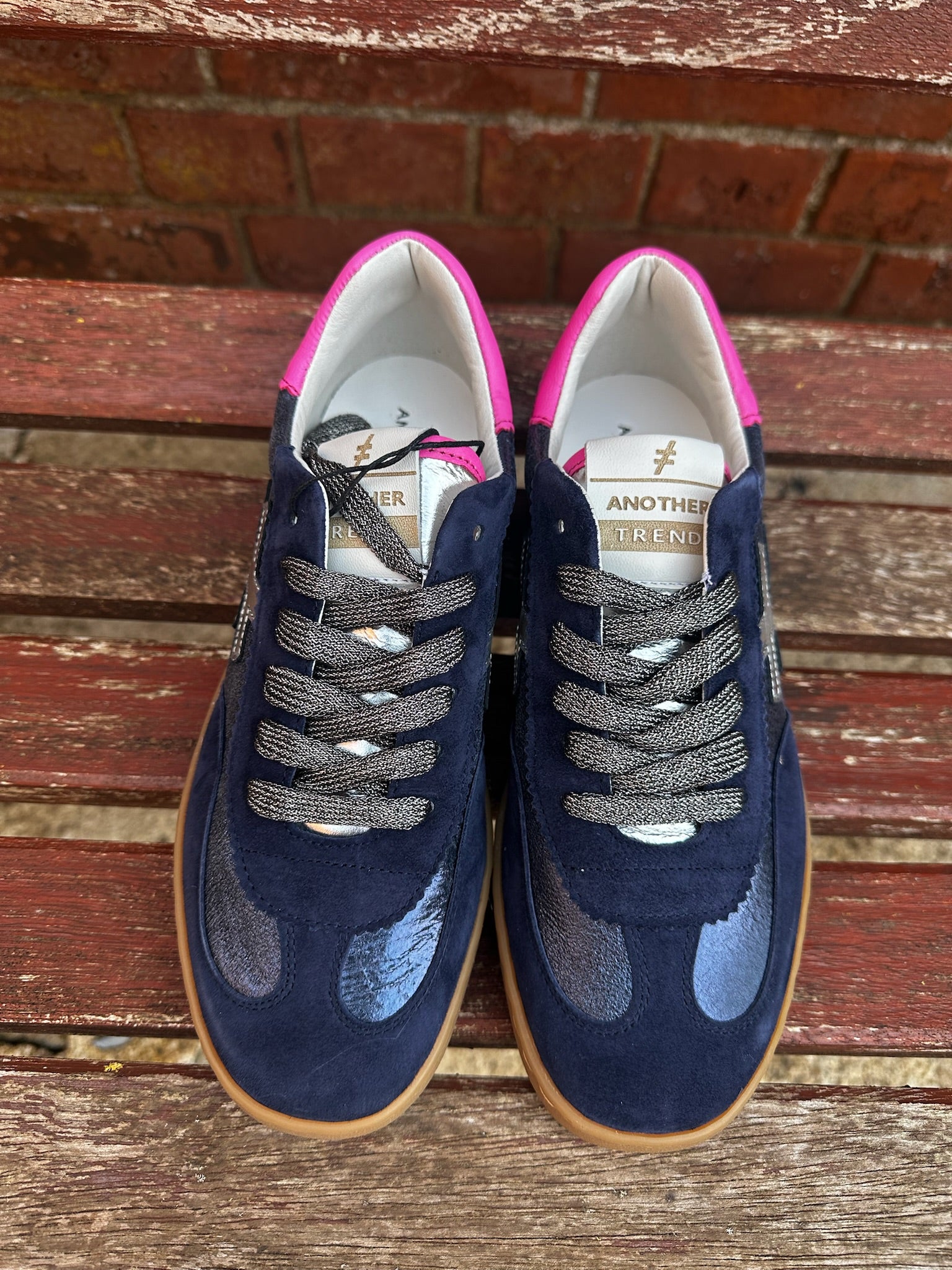 Lace Up Trainer in Ocean