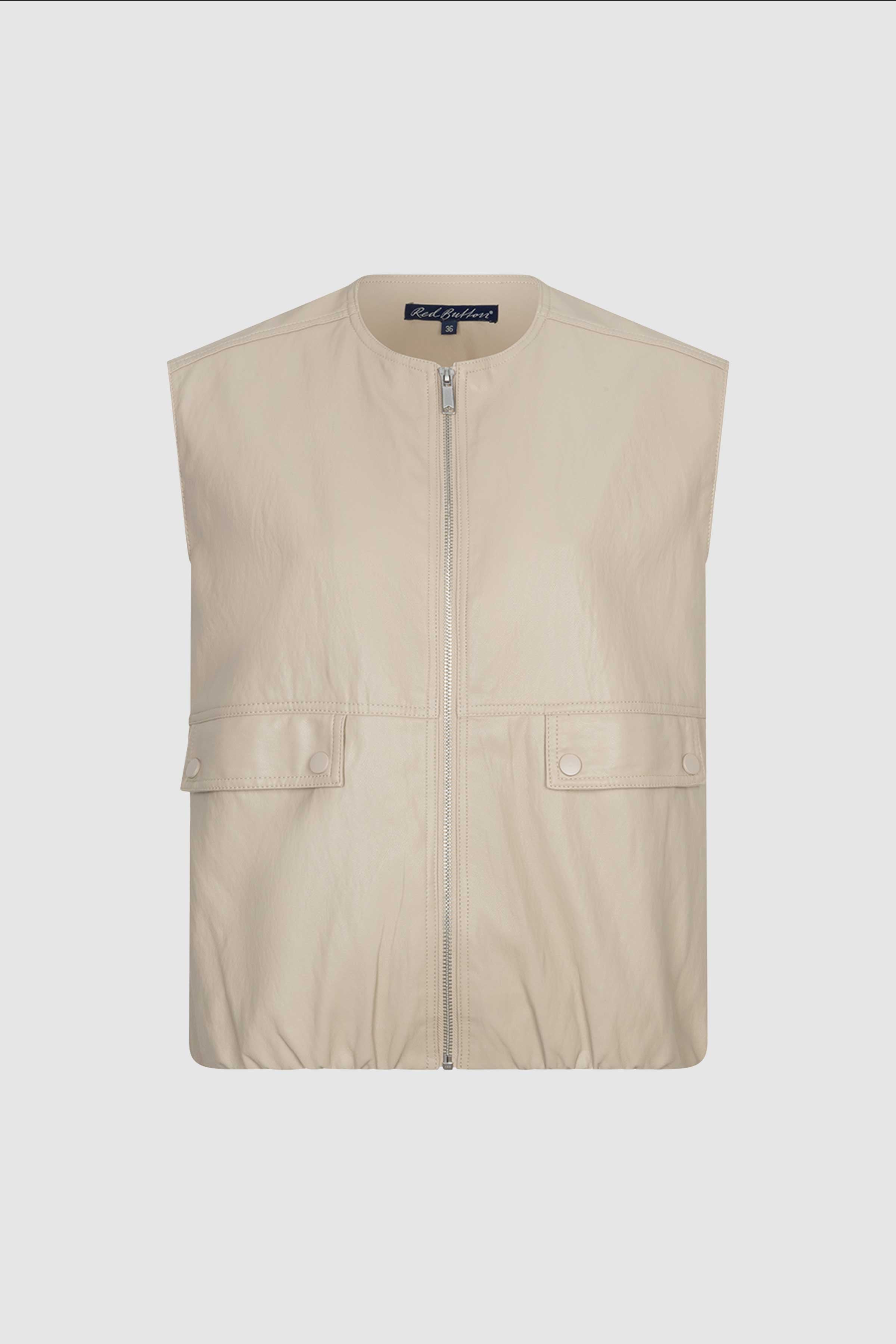 Ivy Faux Leather Gillet in Pebble