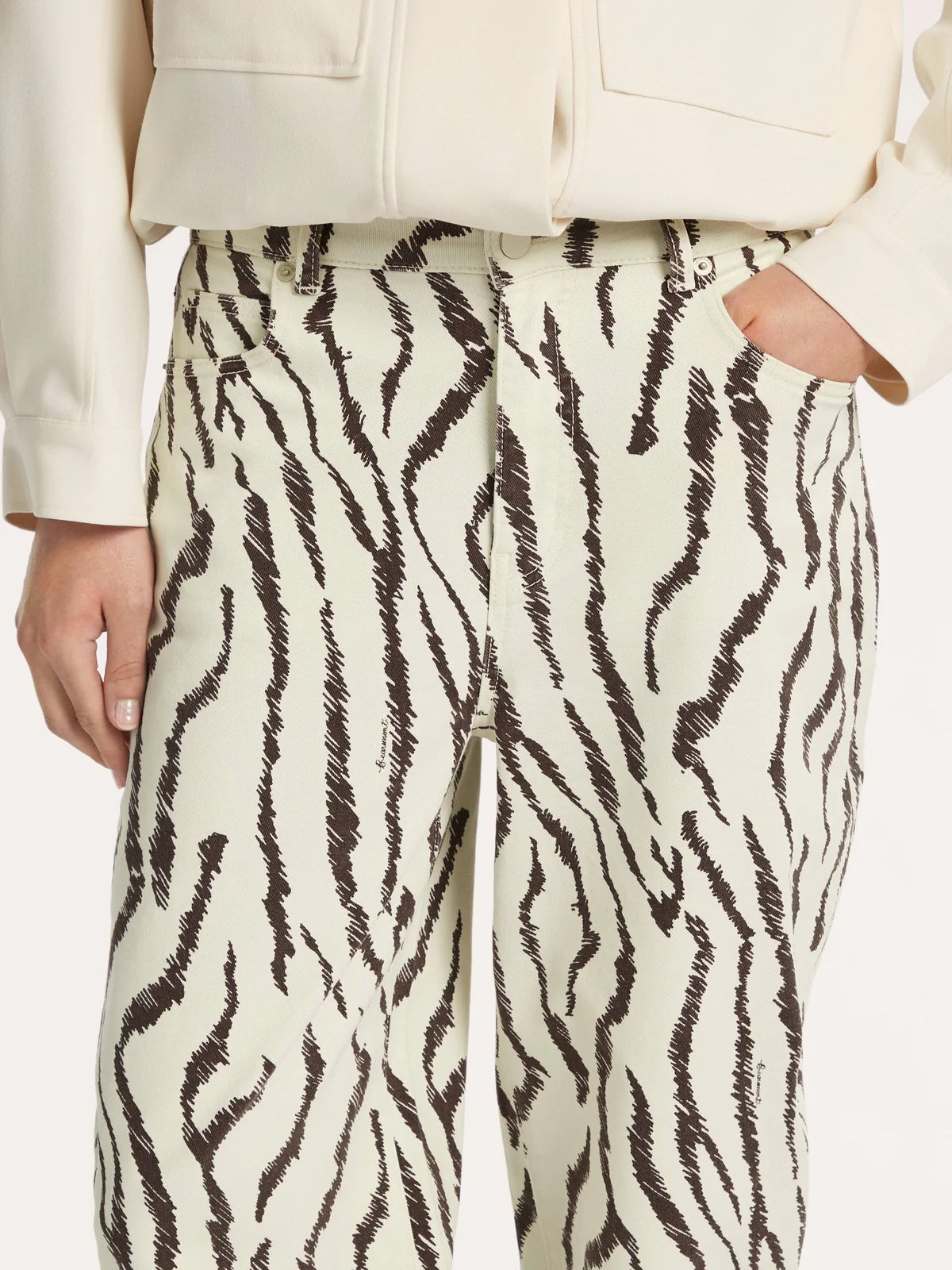 Juliana Jeans in Brown Zebra Print