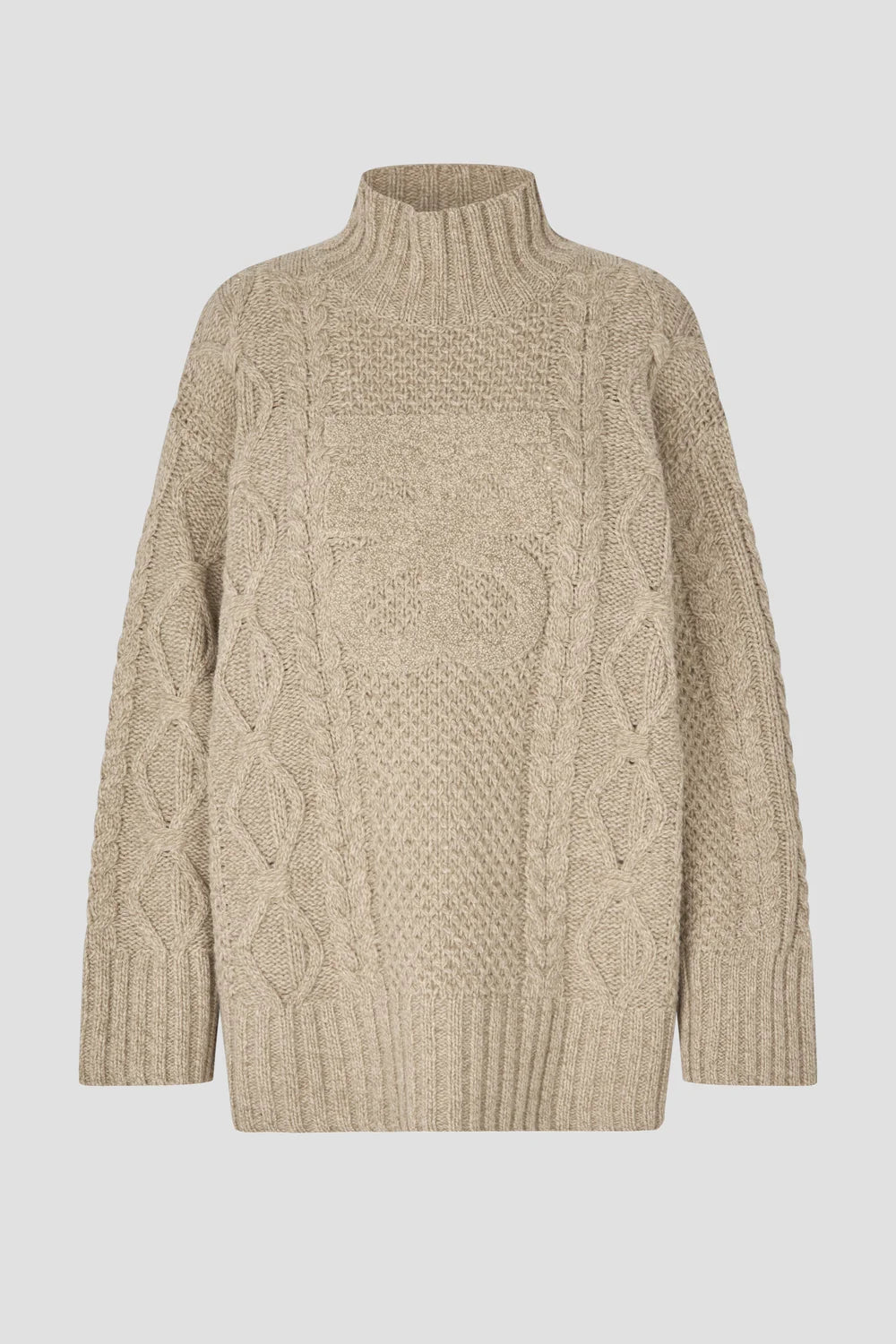 Janne Knit T-Neck in Camel Melange