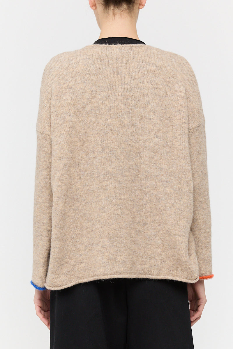 Patch Pullover in Almond