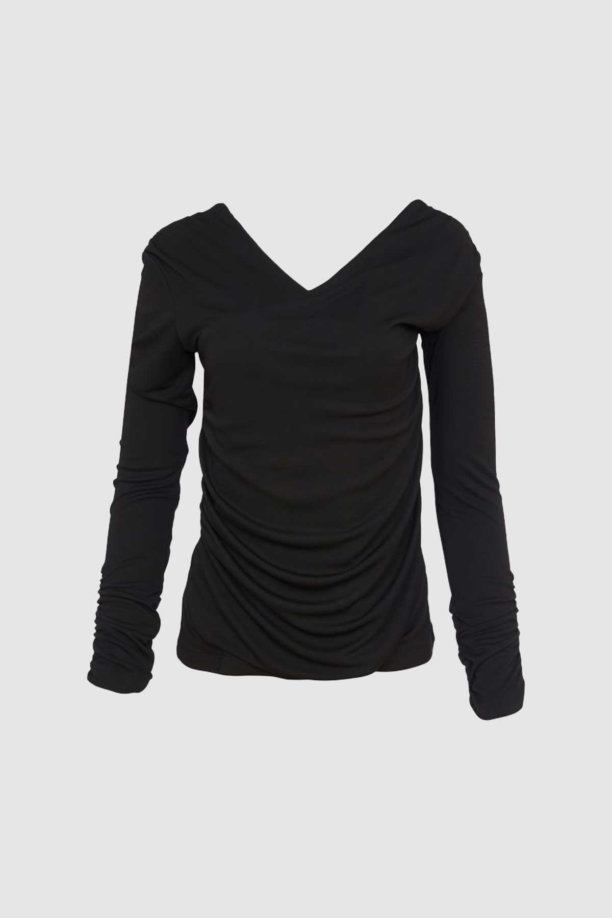 Ruched Soft Top in Black