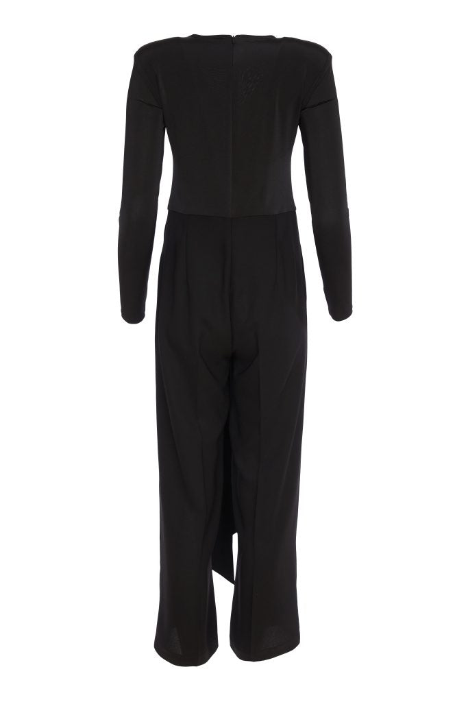 Jumpsuit with Gathered Bust in Black