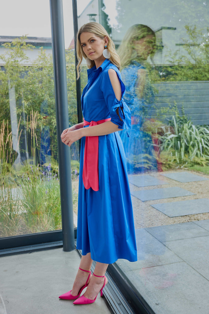 Shirt Style Dress in Royal Blue