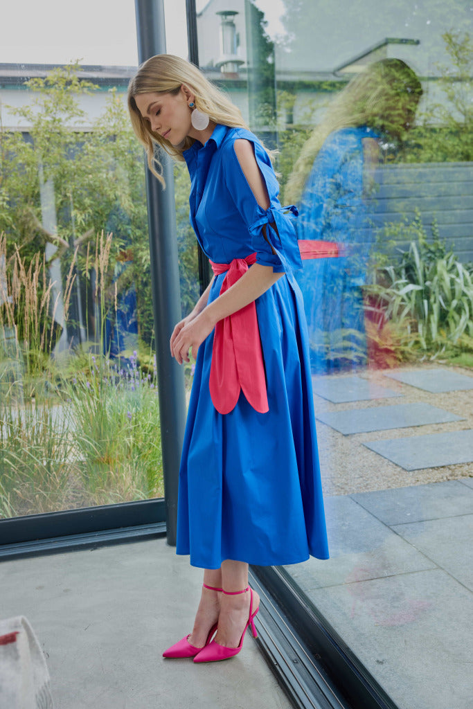 Shirt Style Dress in Royal Blue