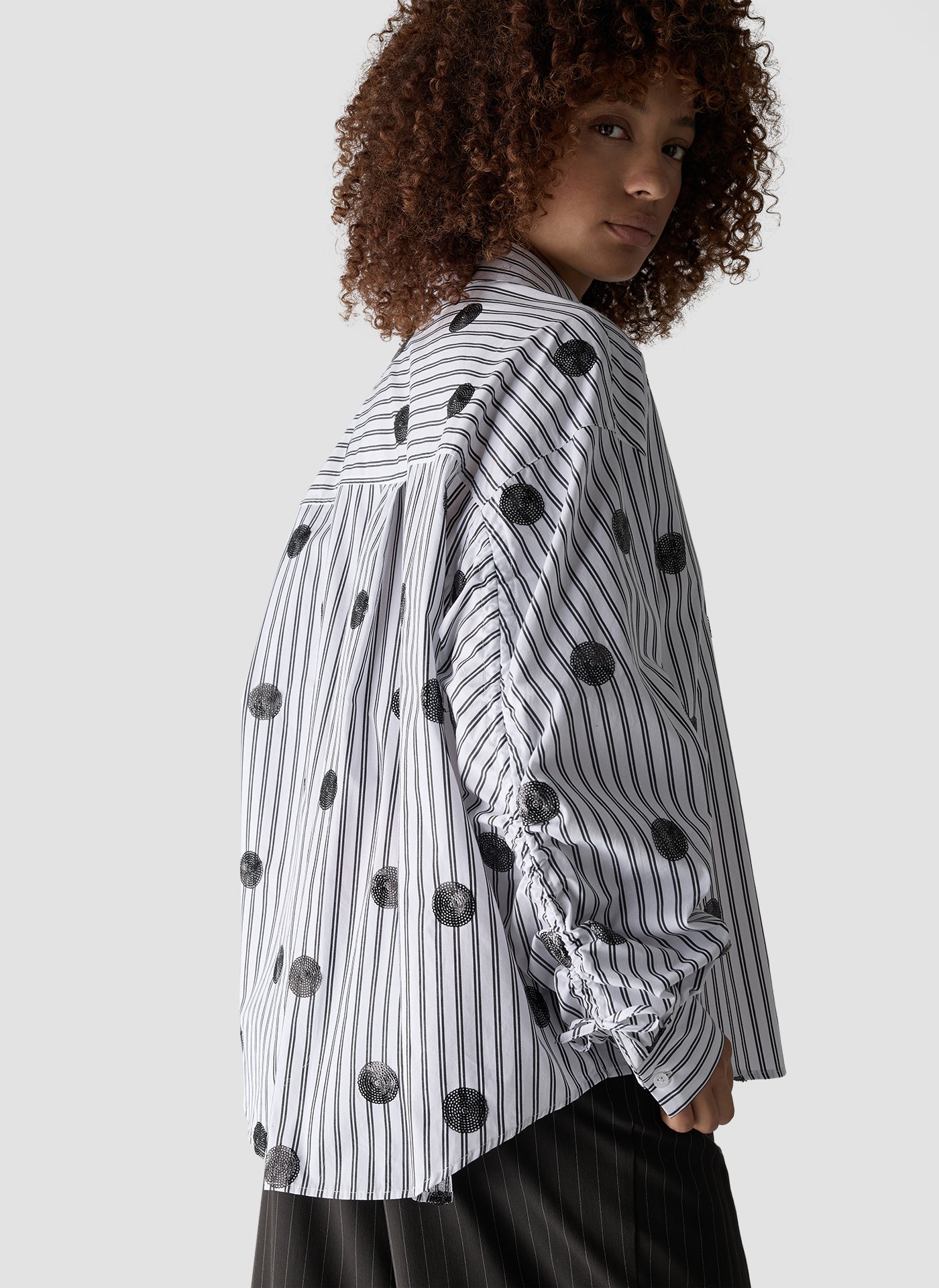 Pinstripe Spot Shirt in White