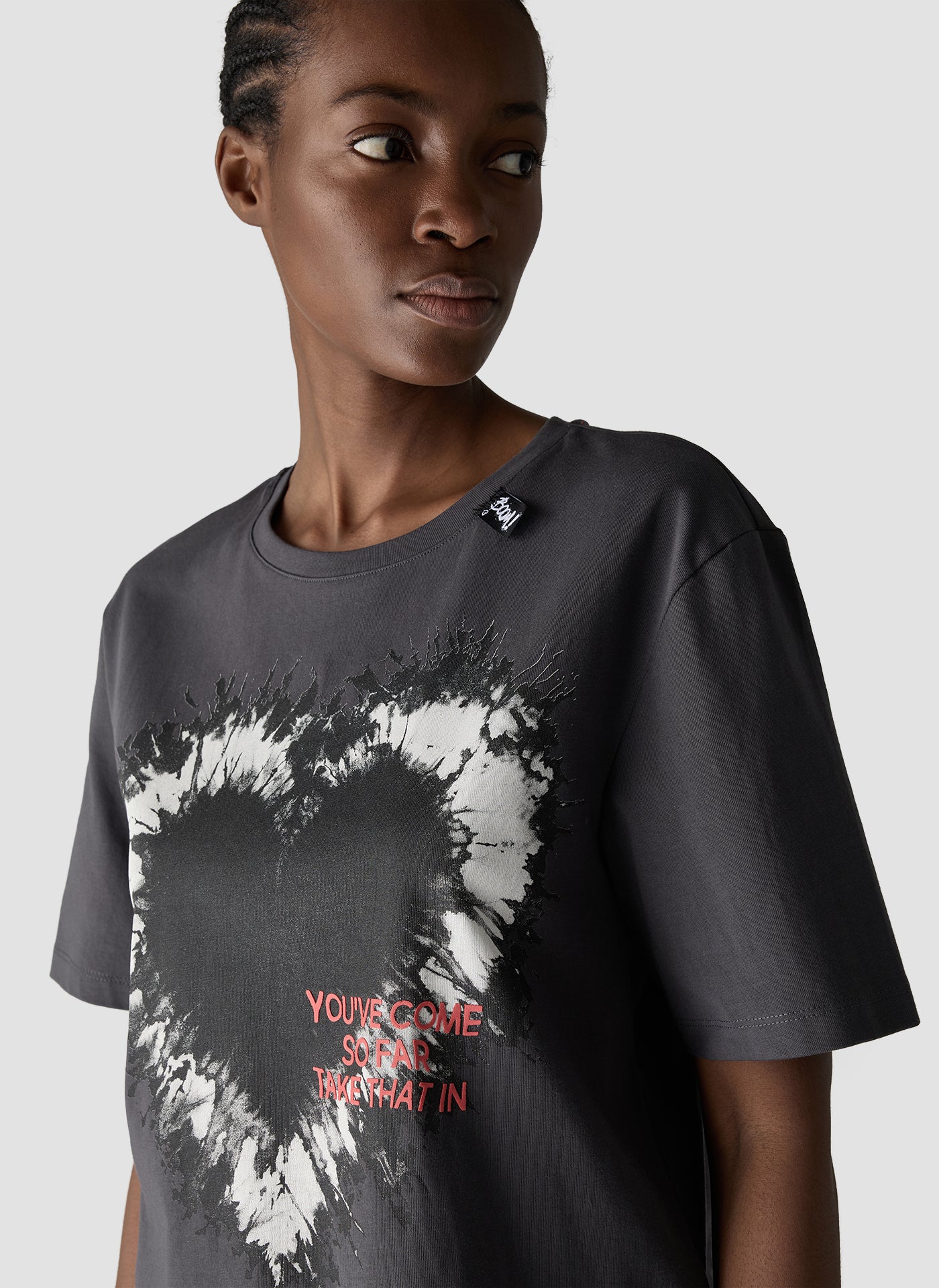 Statement Heart T-Shirt in Charcoal