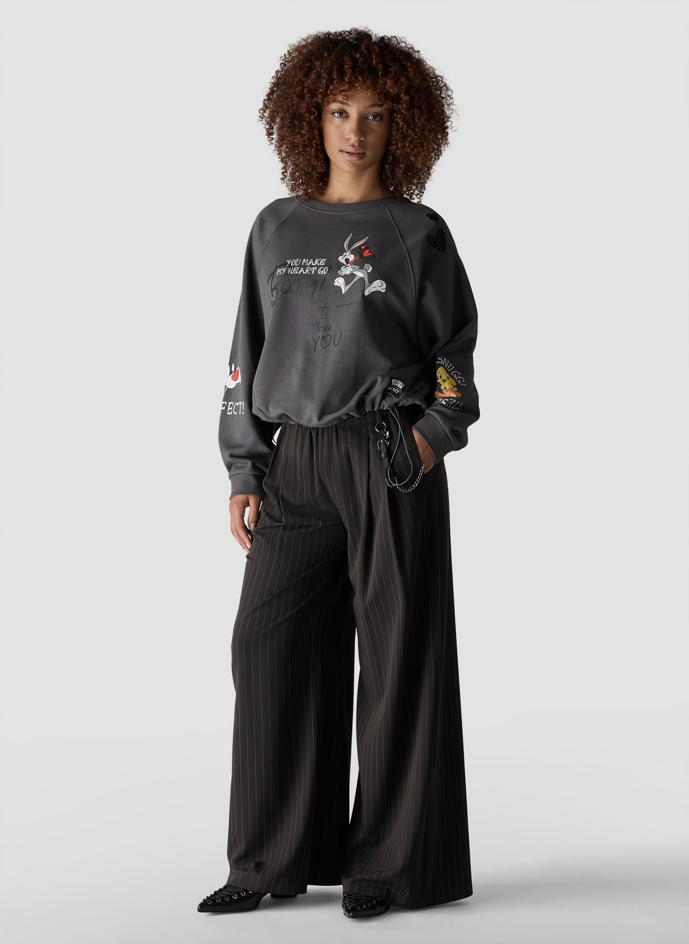 Looney Tunes Sweatshirt in Platinum