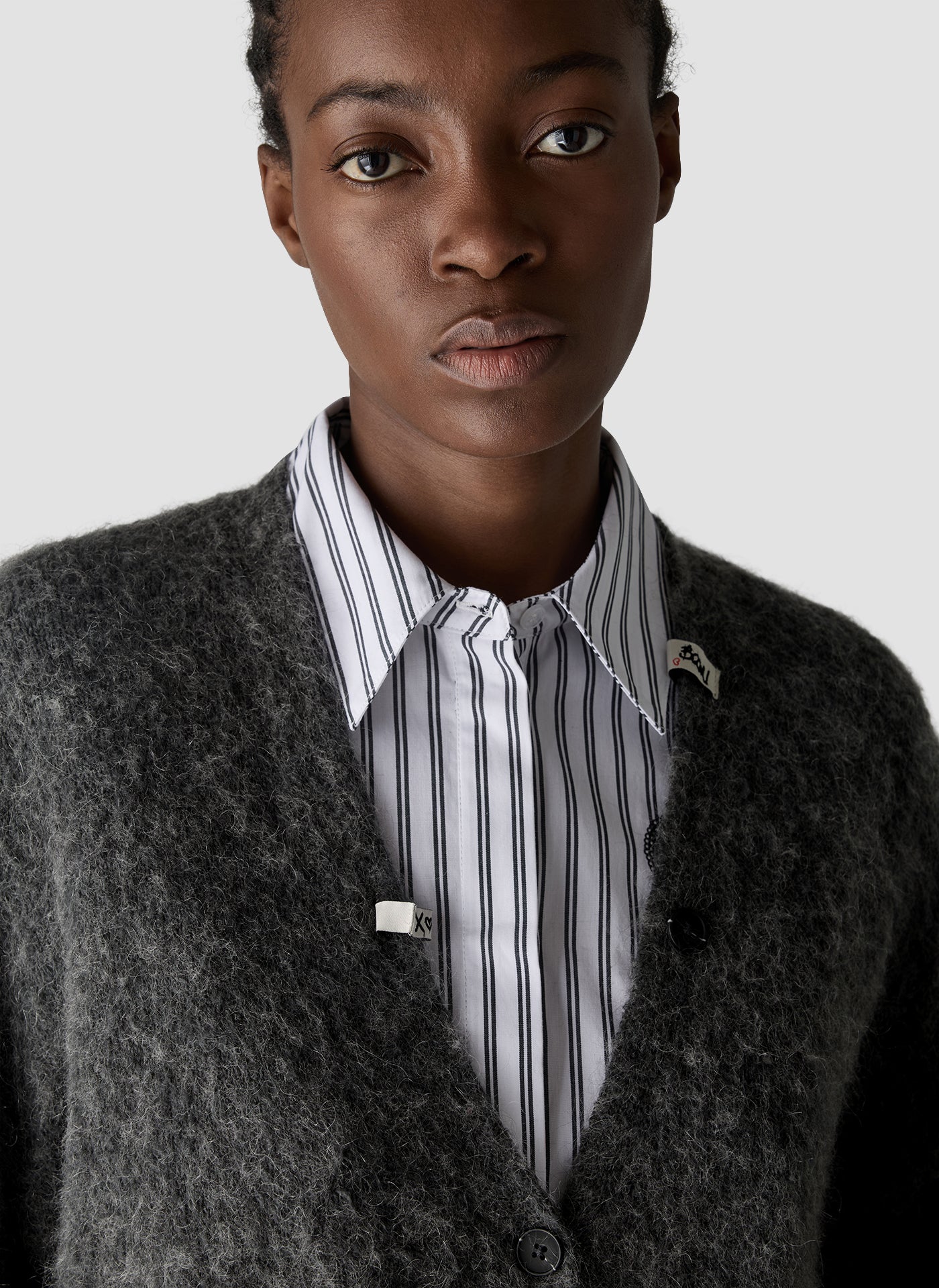 Soft Touch V-Neck Cardigan in Platinum Melange