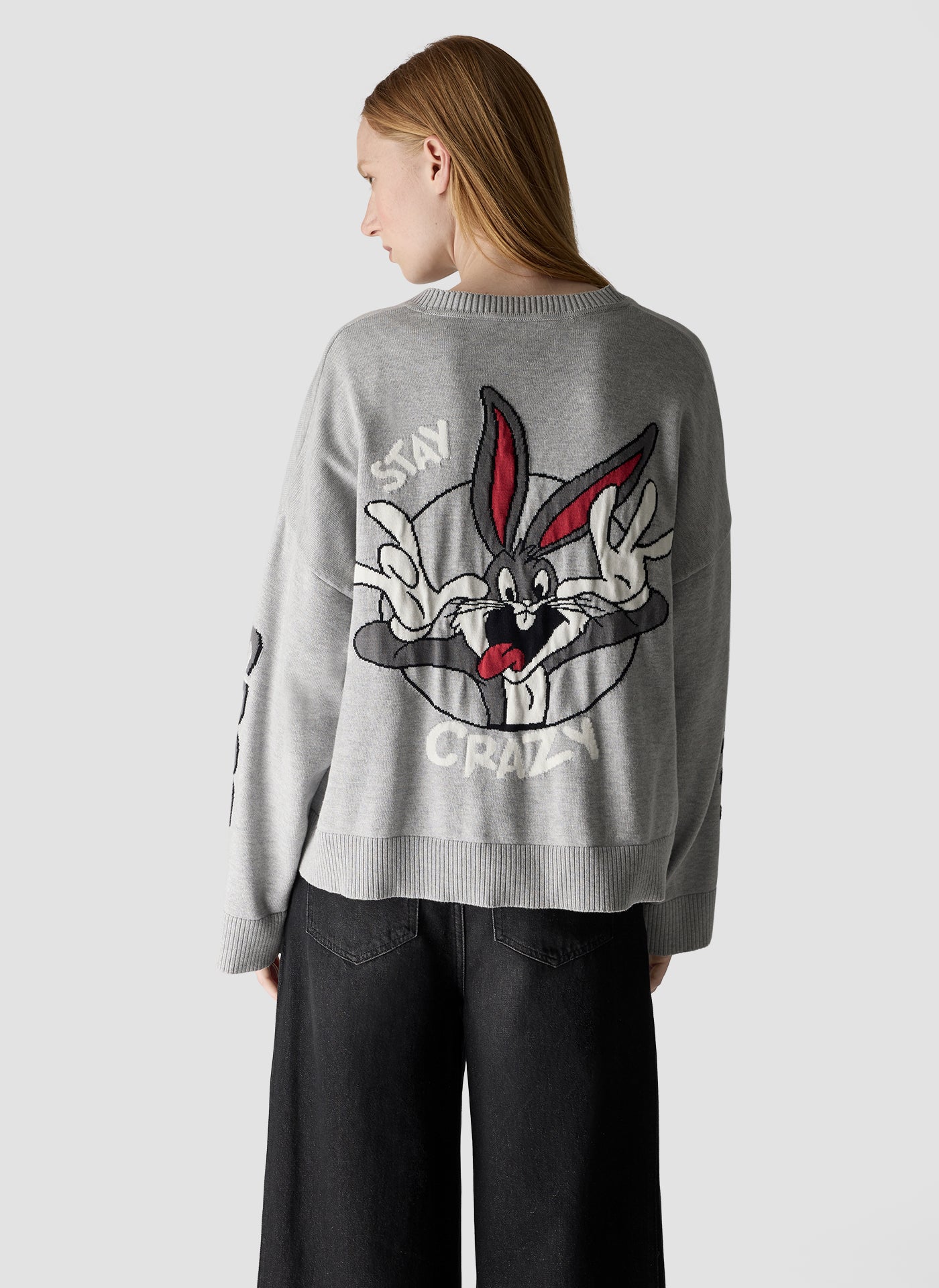 Looney Tunes Cardigan in Light Grey Melange