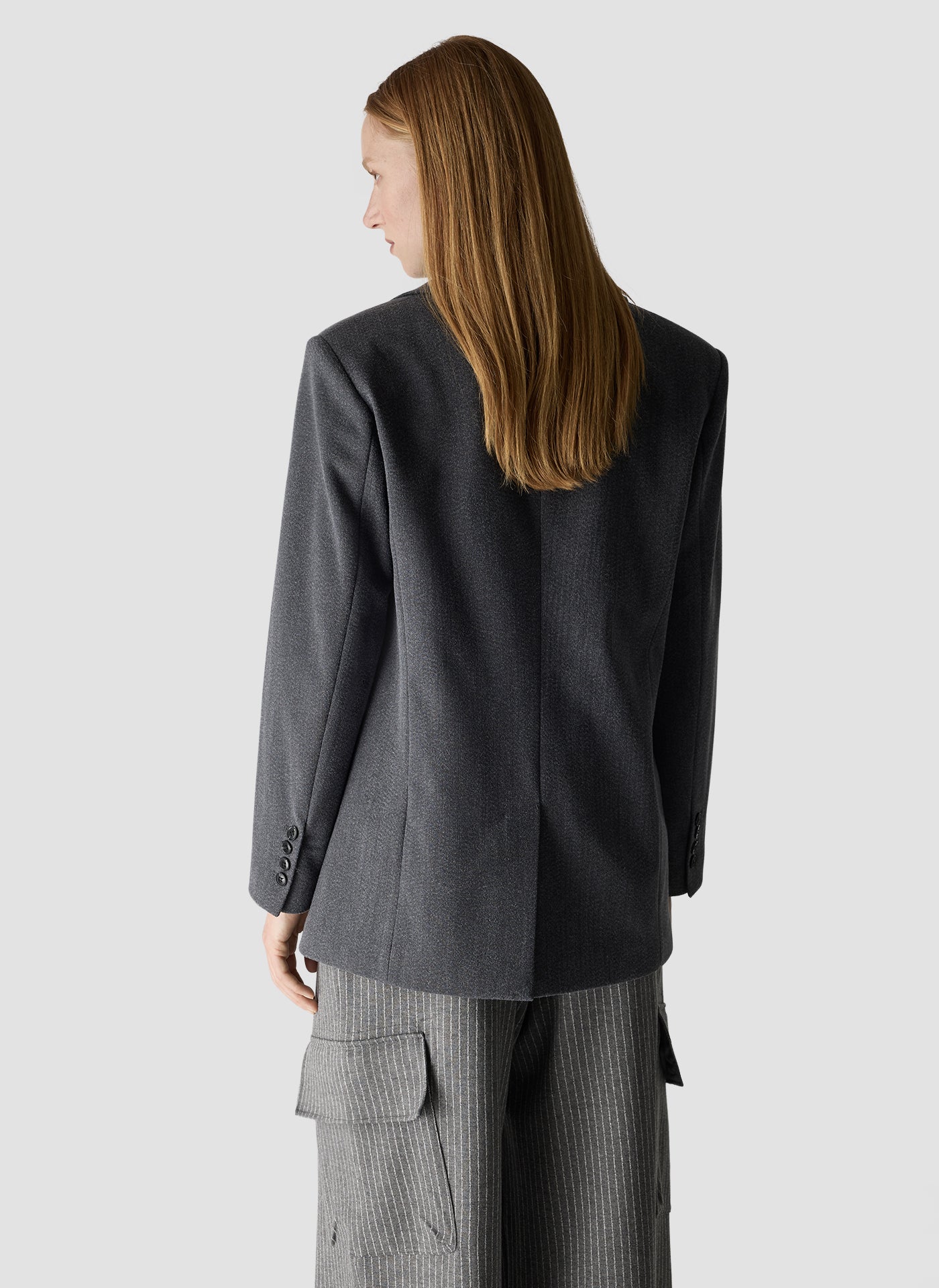 Harper Patch Detail Blazer in Asphalt Melange