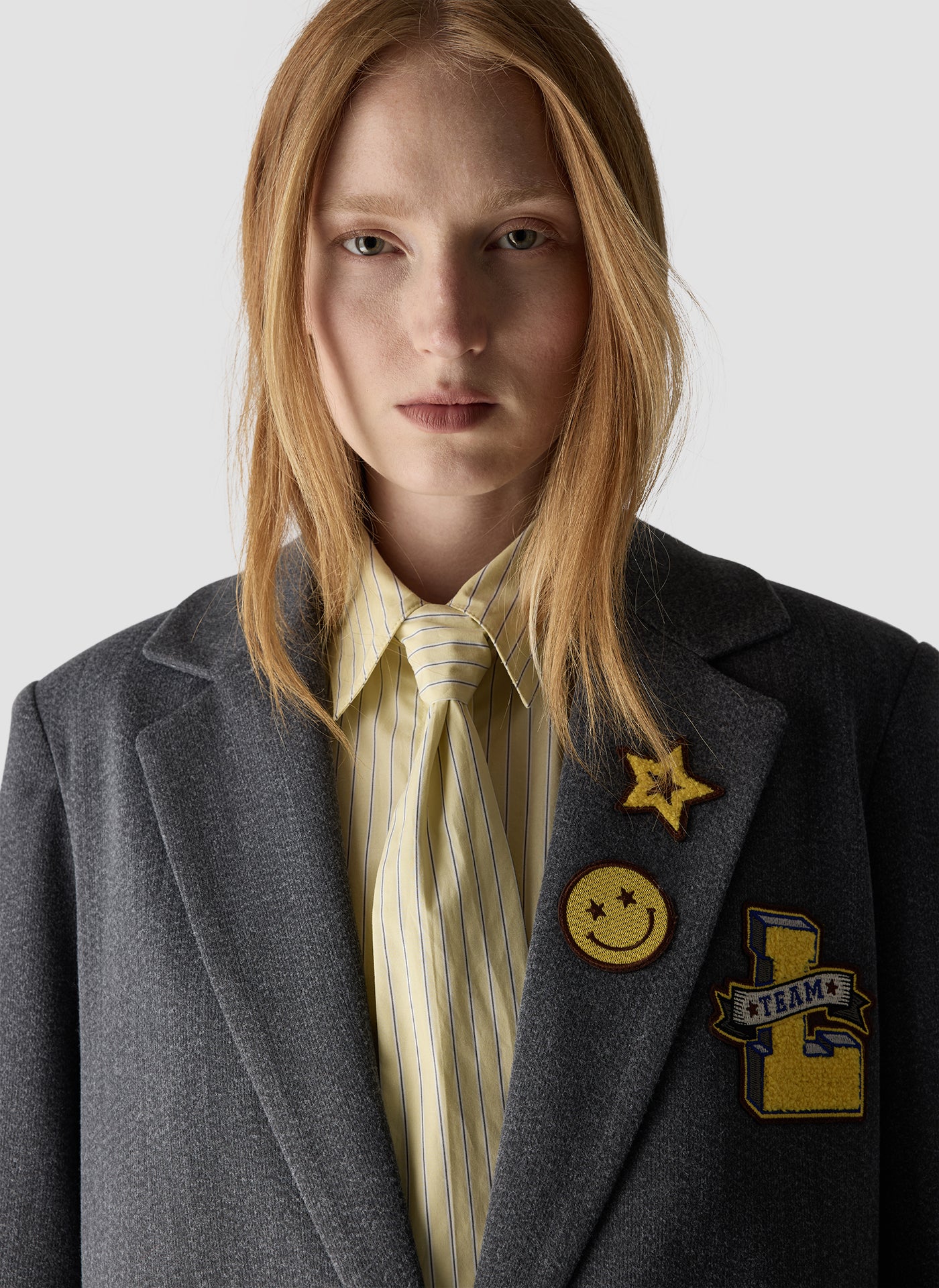 Harper Patch Detail Blazer in Asphalt Melange