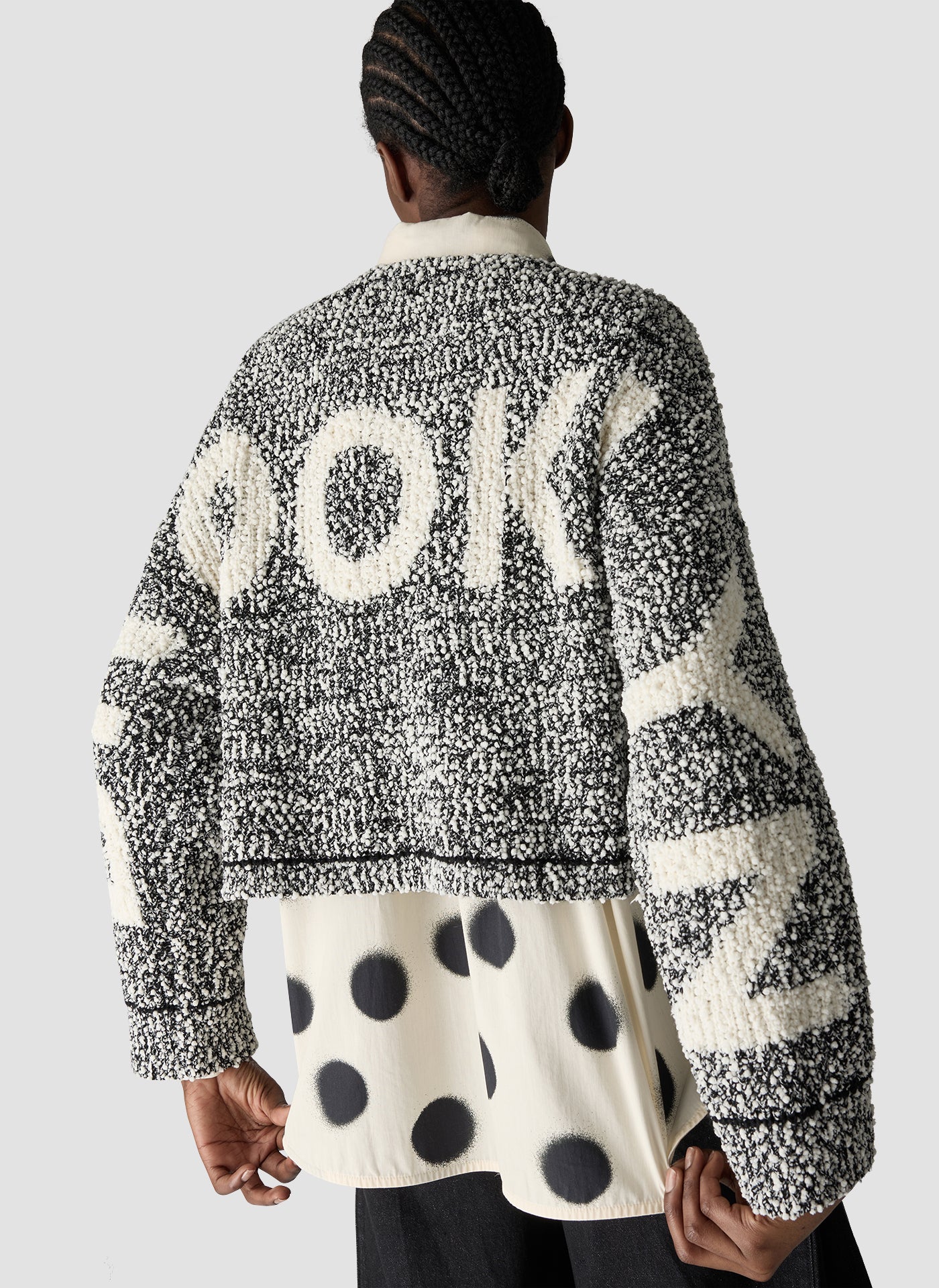 Bouclé Statement Sweater in Black