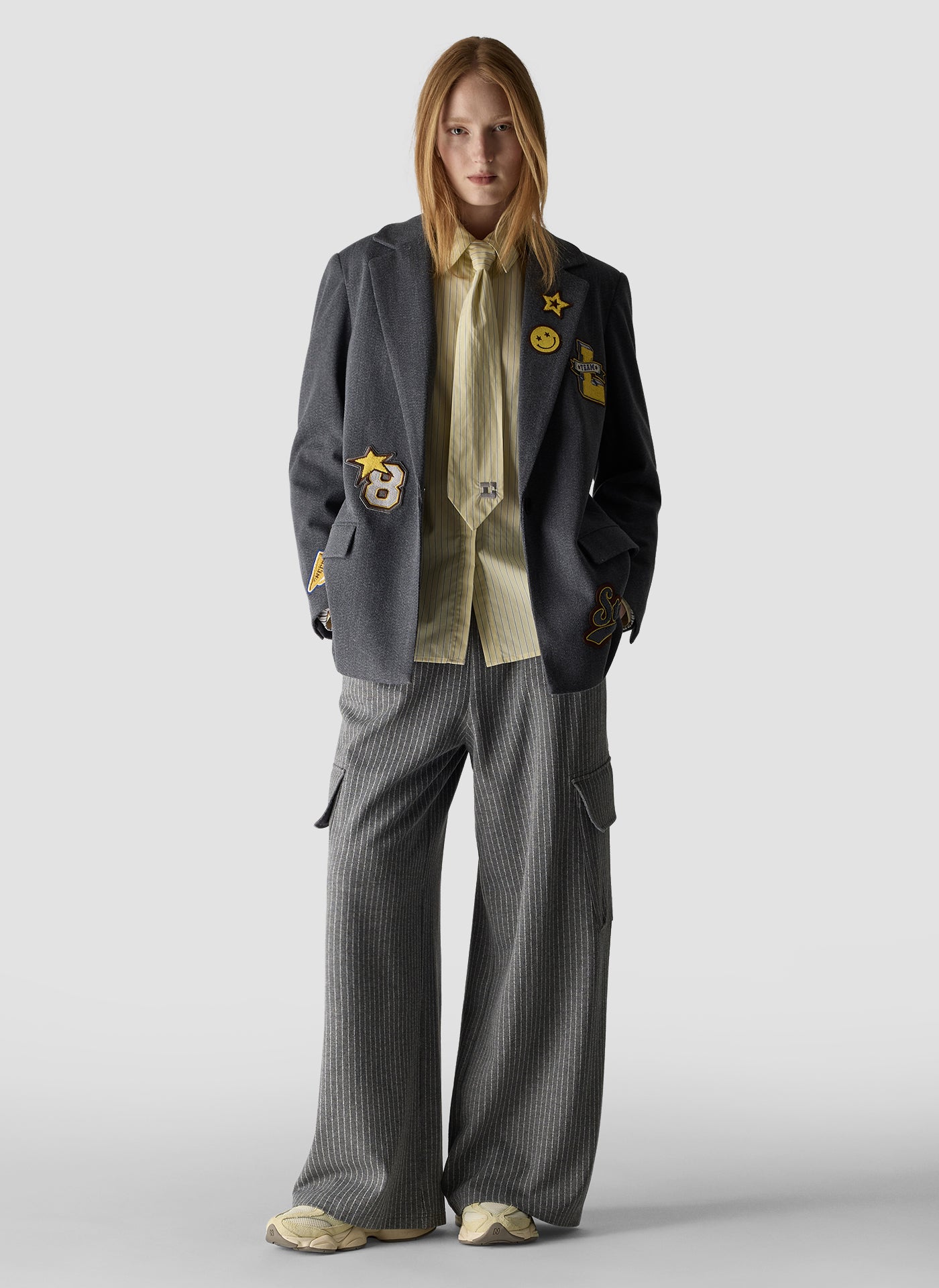 Pinstripe Shirt with Tie in Corn