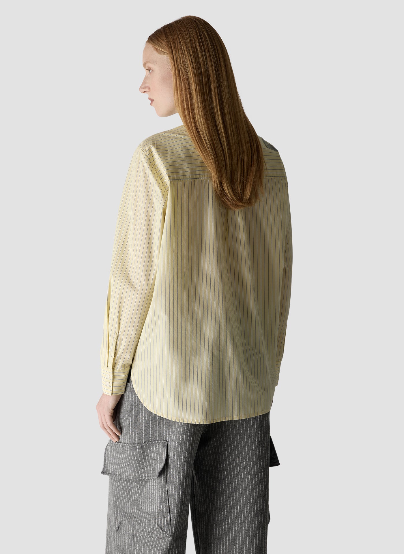 Pinstripe Shirt with Tie in Corn