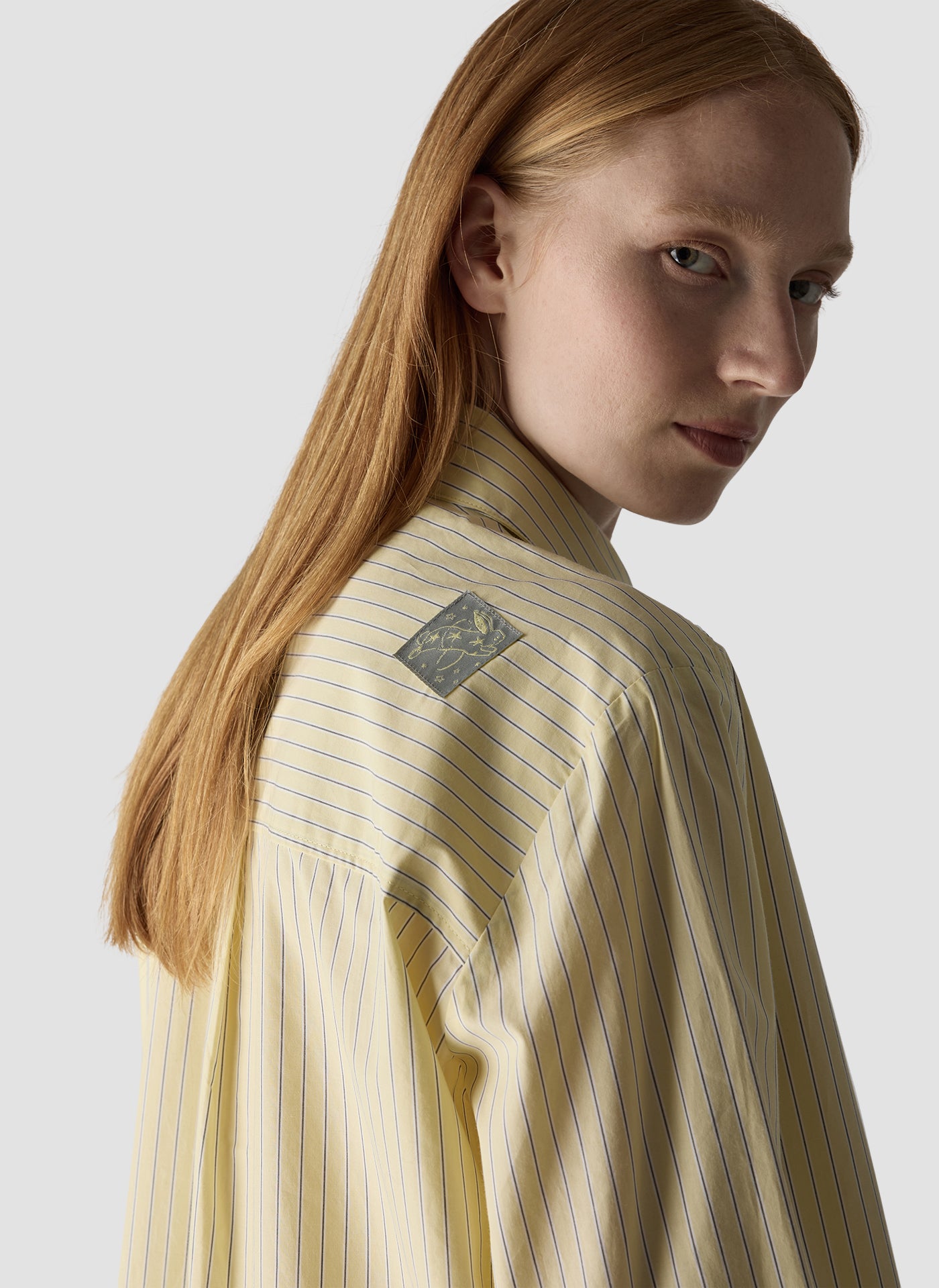 Pinstripe Shirt with Tie in Corn