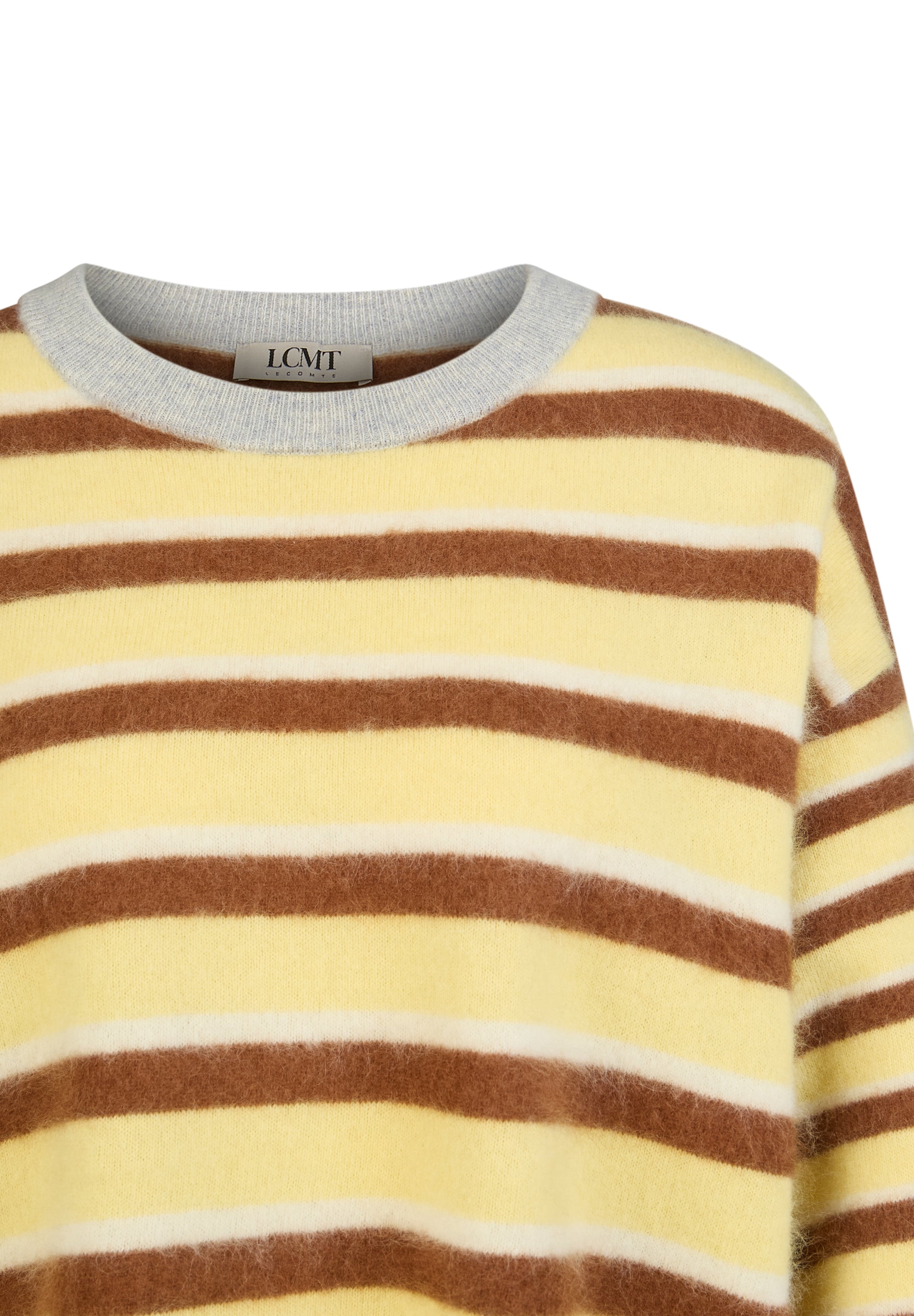 Striped Crew Neck Sweater in Corn