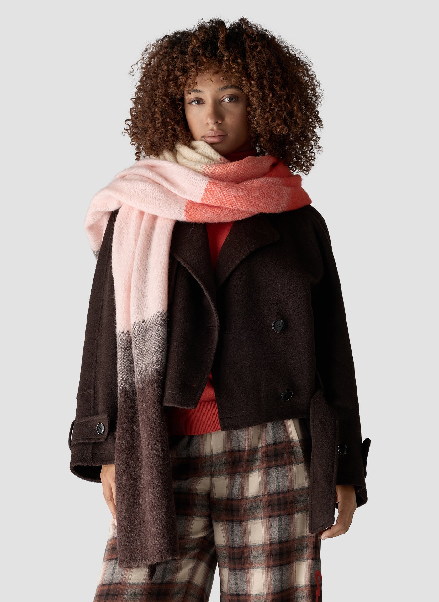 Colour Block Scarf in Pumpkin