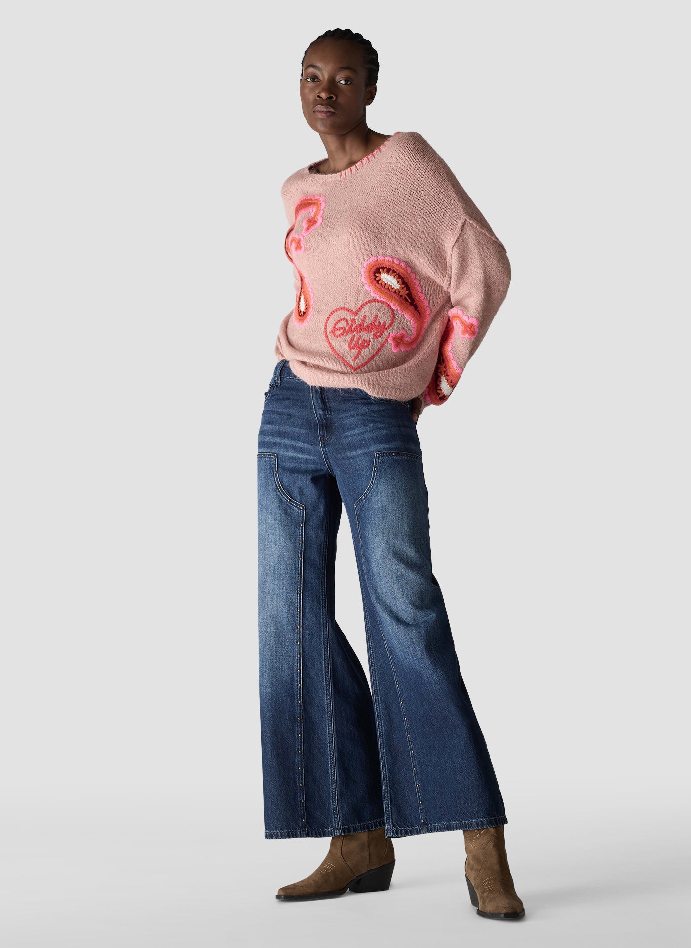 Paisley Sweater in Powder