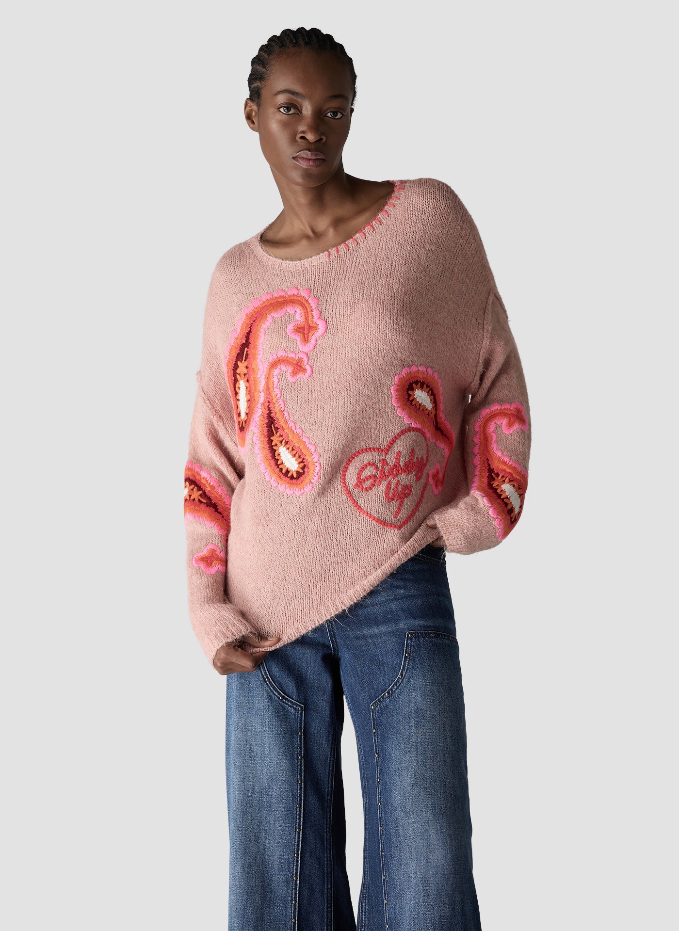 Paisley Sweater in Powder