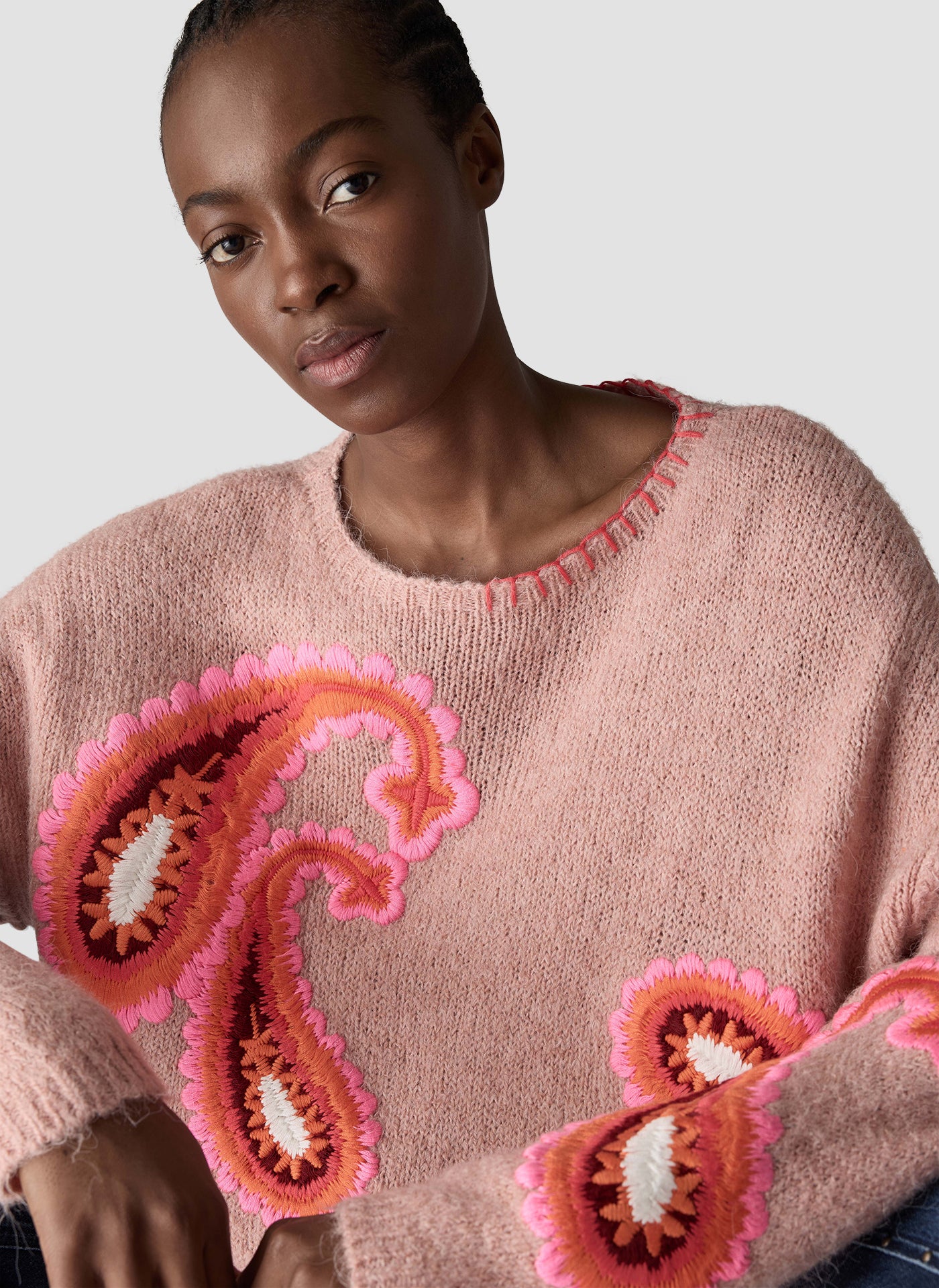 Paisley Sweater in Powder