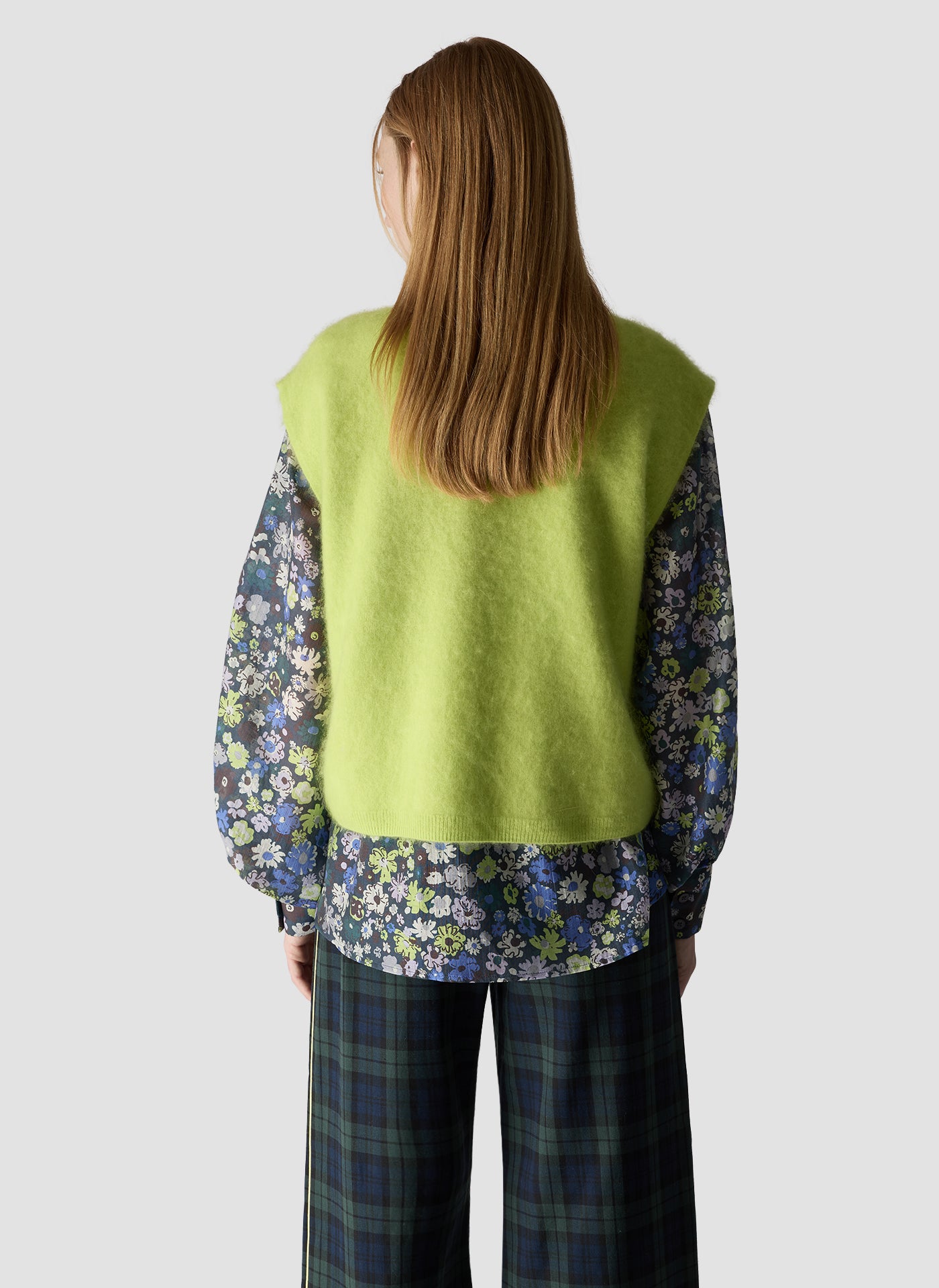 Knit Waistcoat in Neon Green