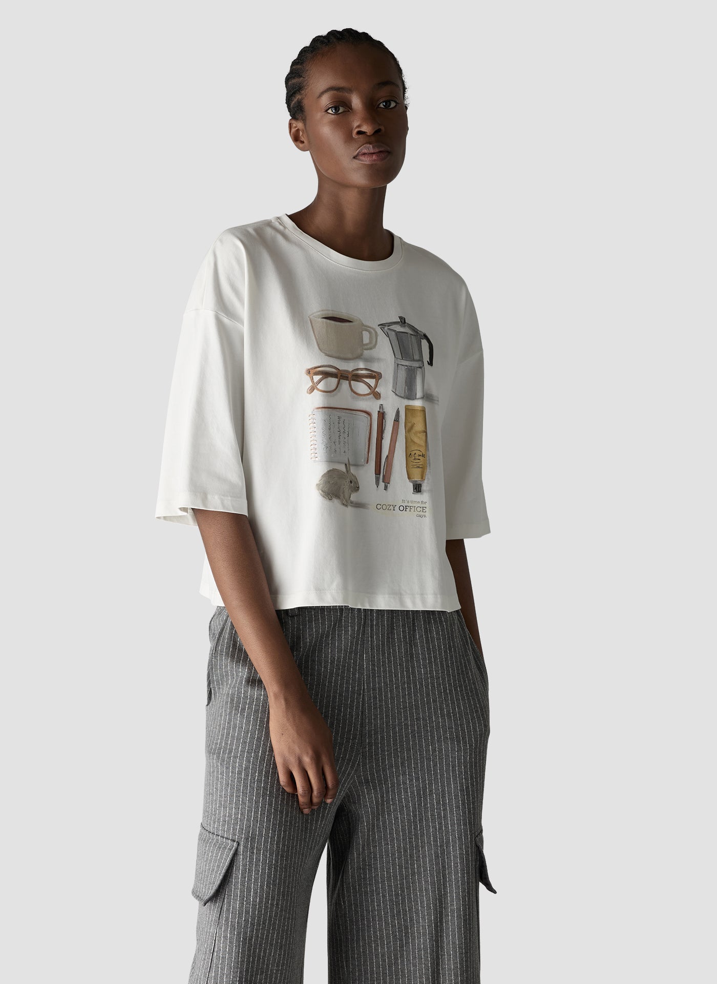 Amelie Graphic T-Shirt in Off White