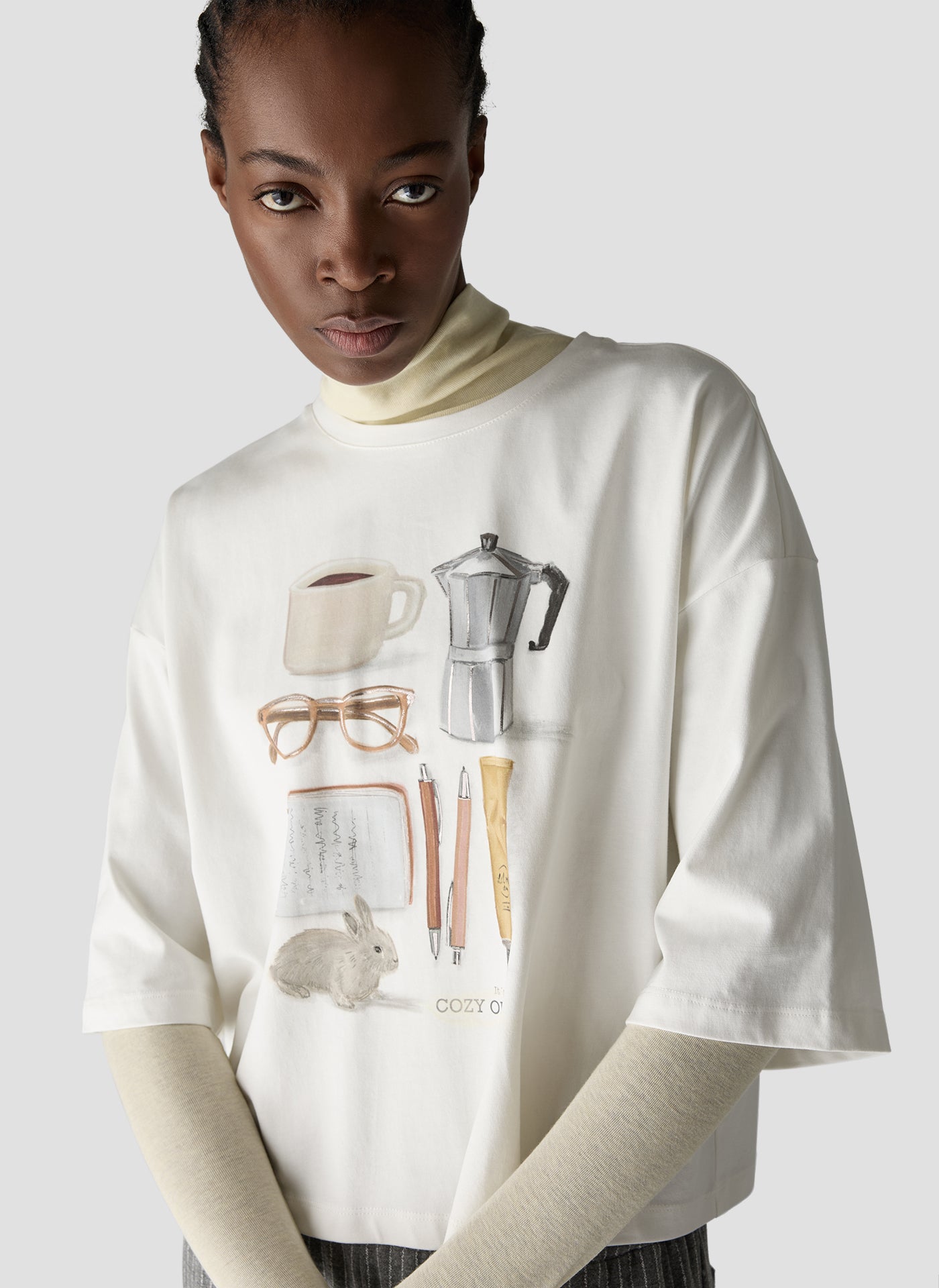 Amelie Graphic T-Shirt in Off White