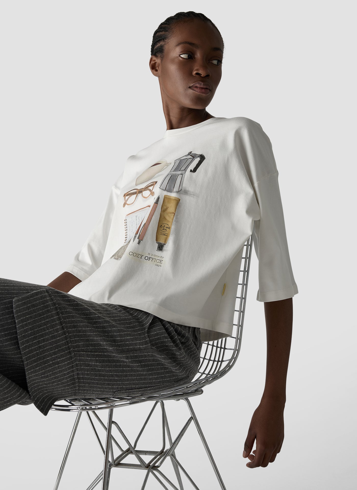 Amelie Graphic T-Shirt in Off White