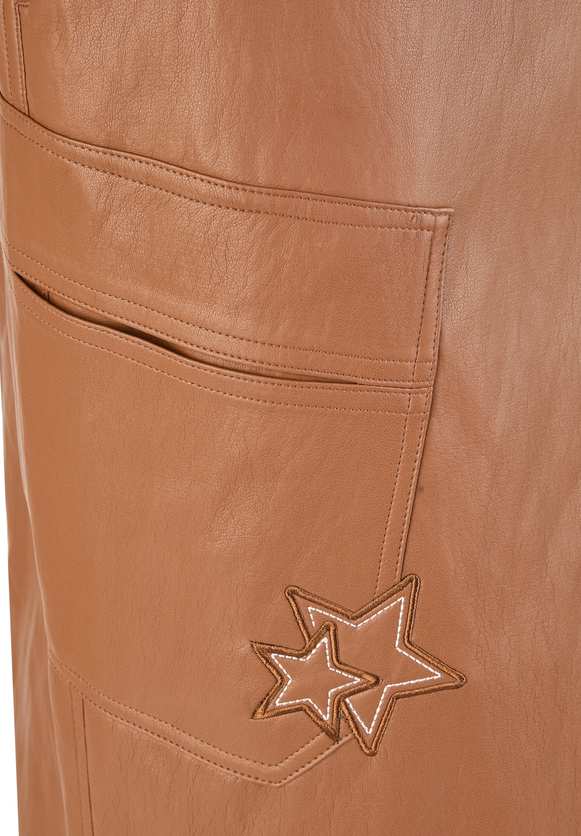 Wrap Front Midi Skirt in Tabacco