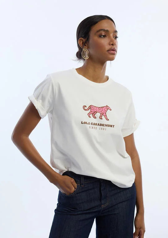 Leopard Profile T-shirt in White