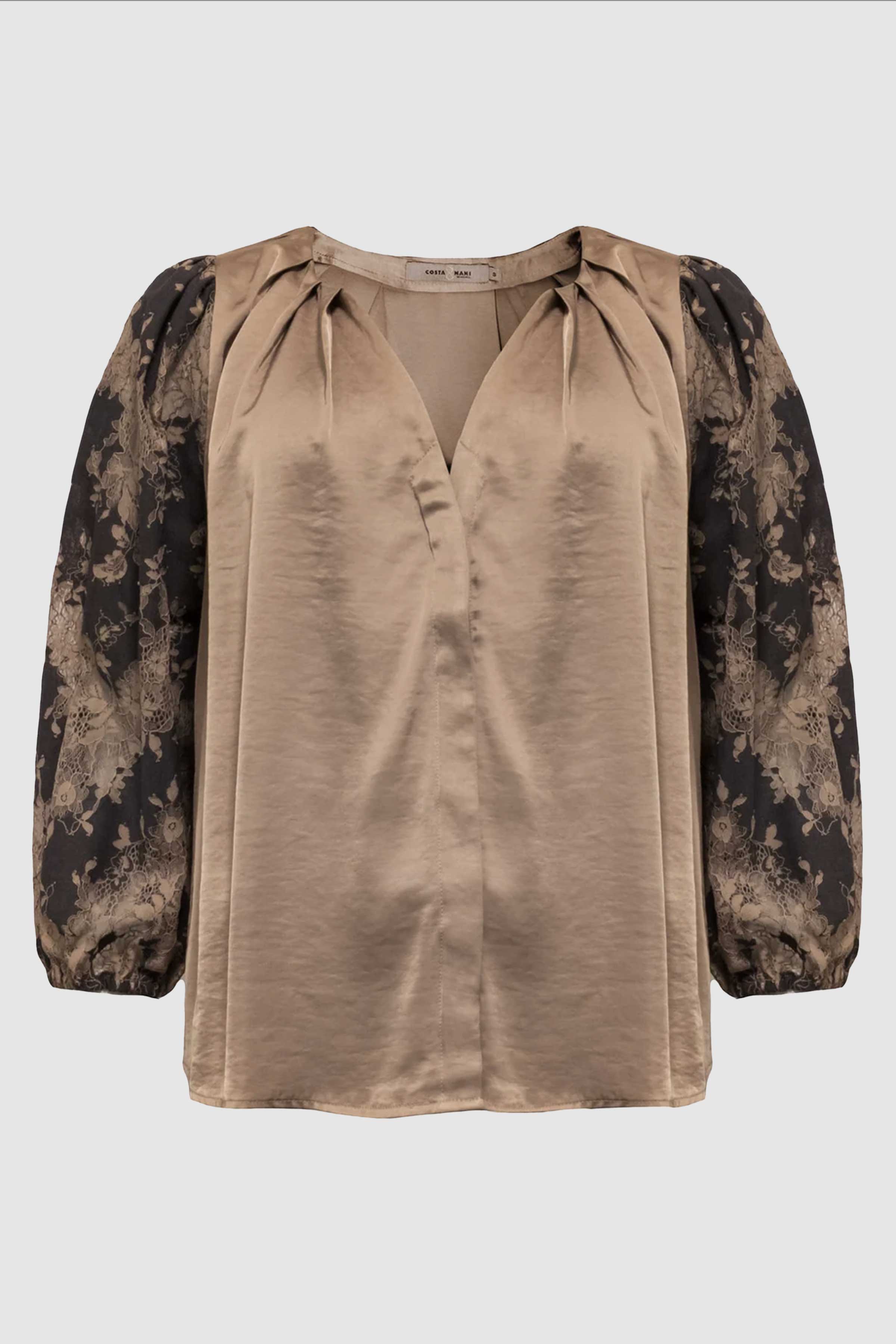 Laci Blouse in Grey/Sand