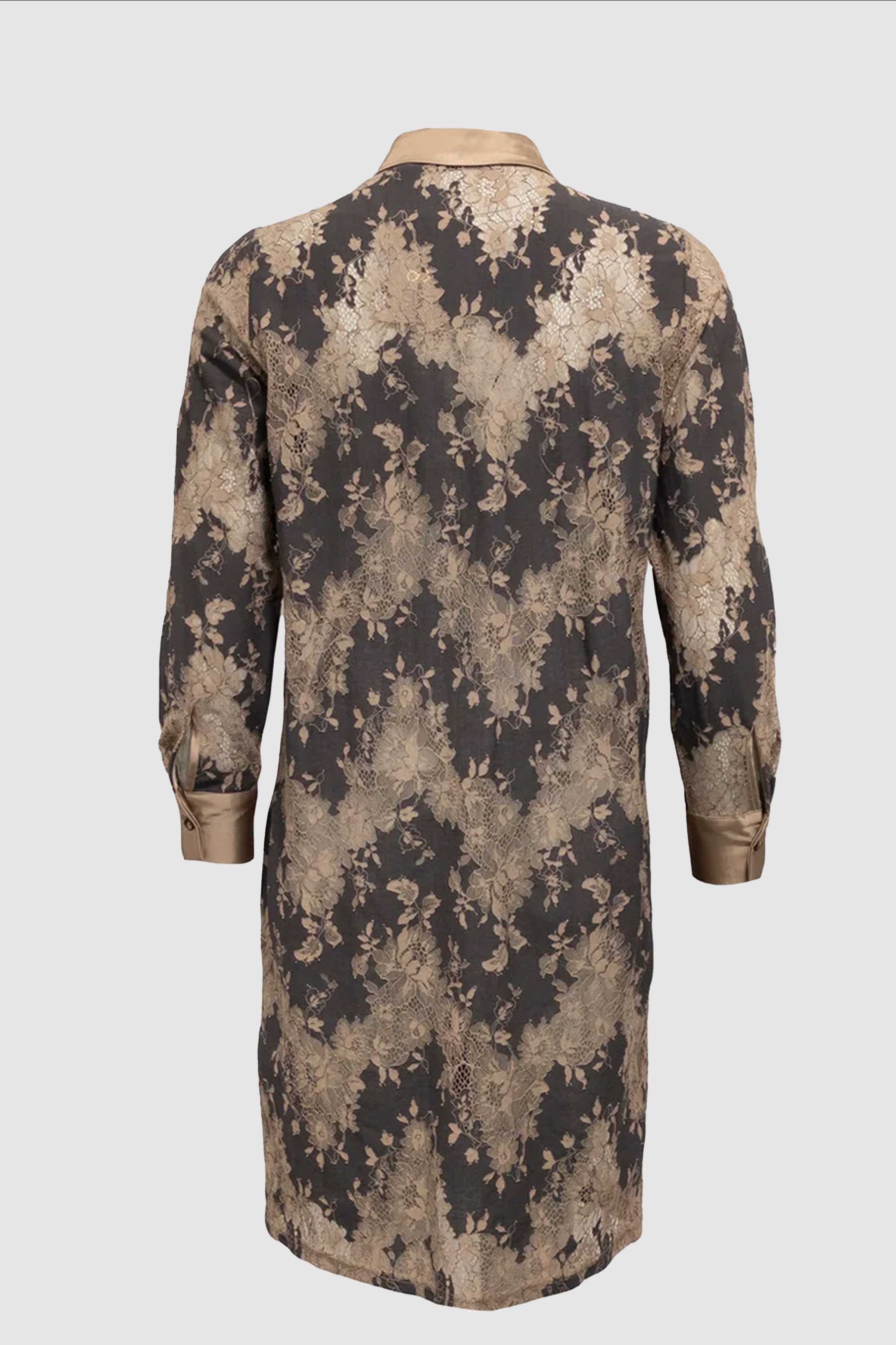Laci Long Shirt in Grey/Sand