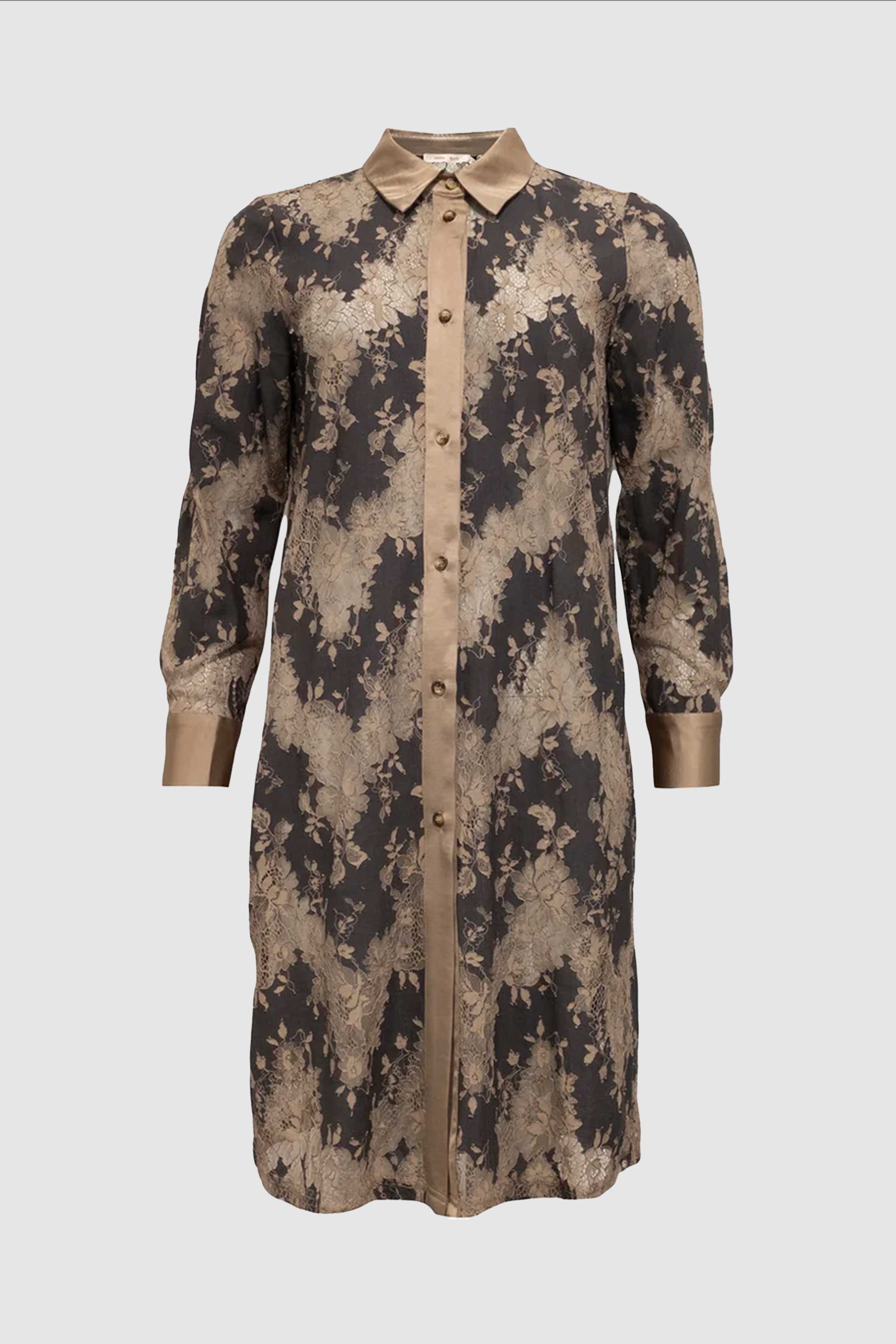 Laci Long Shirt in Grey/Sand