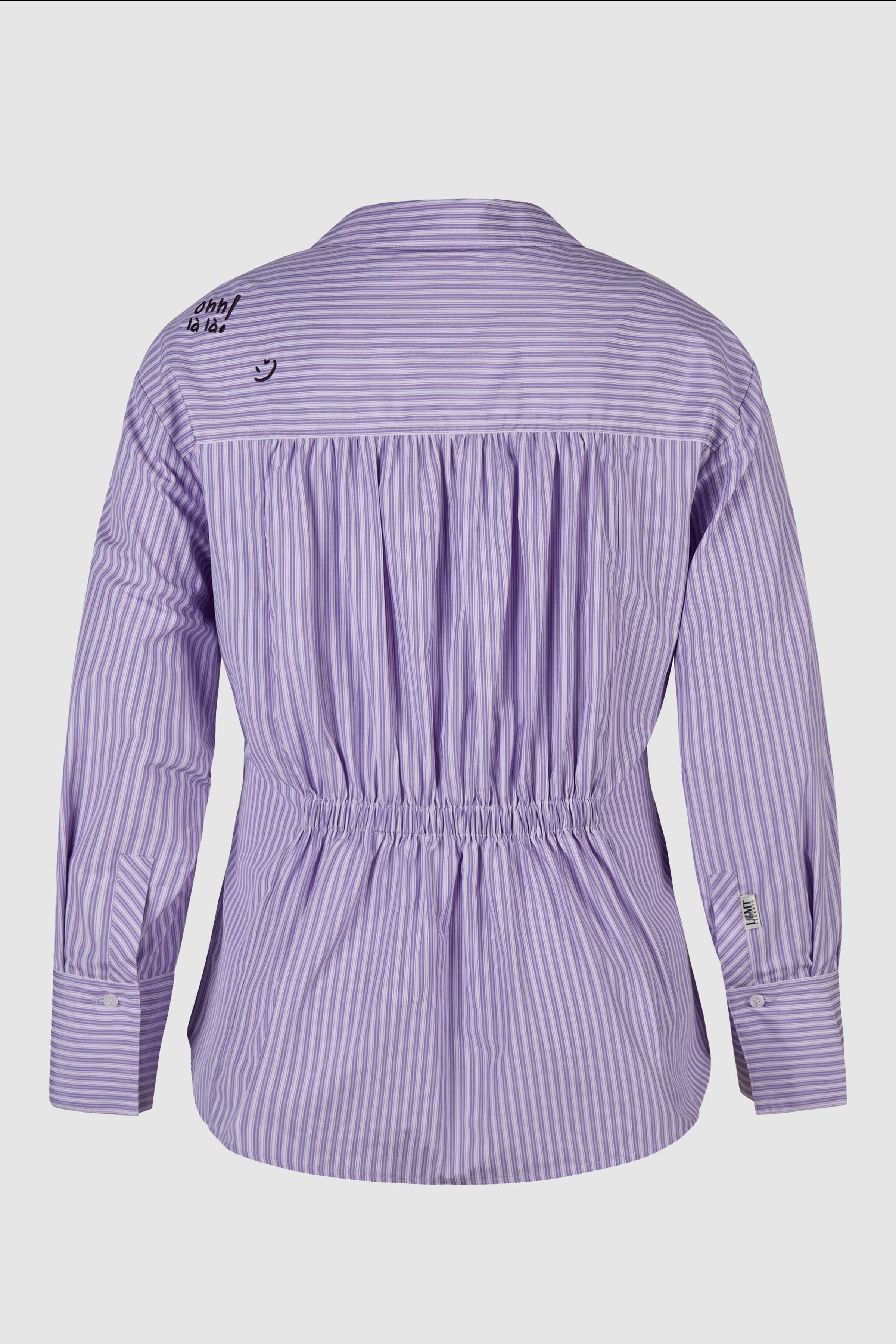 Asymmetric Stripe Blouse in Lavender