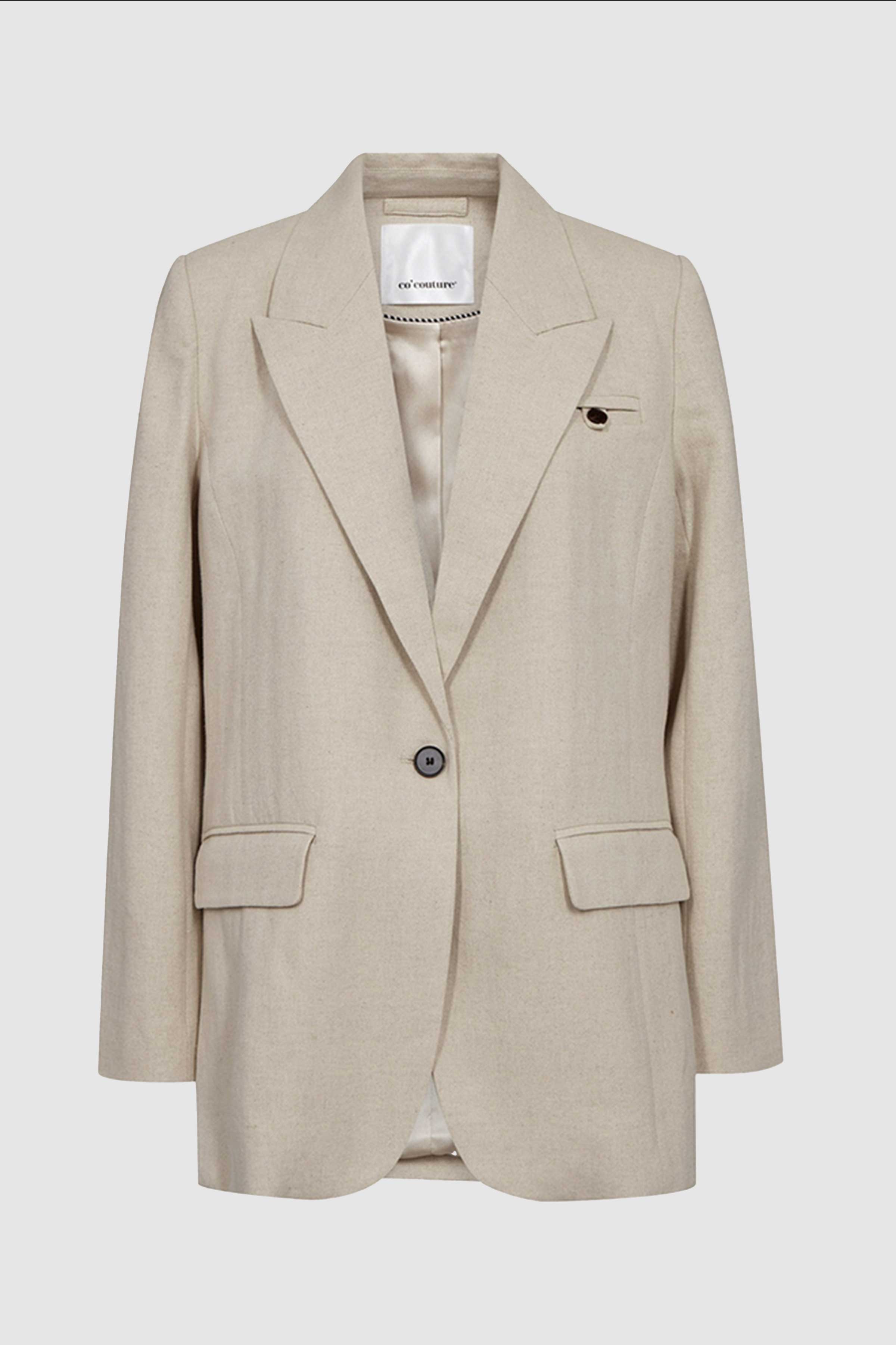 Leenacc Linen Fitted Blazer in Bone