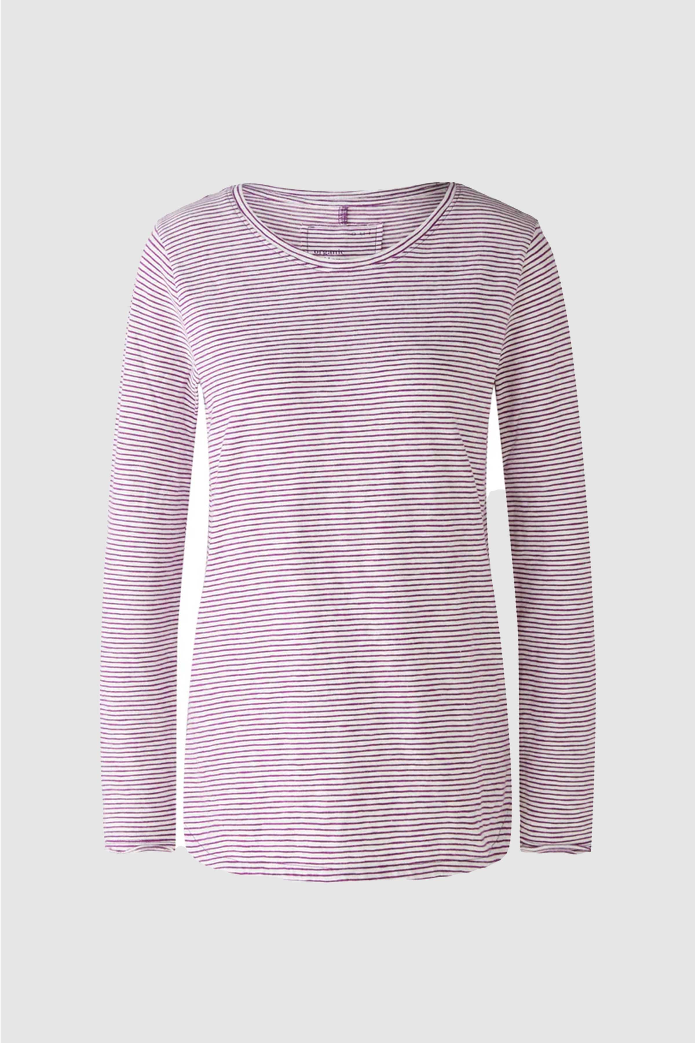 Long Sleeve T-shirt in White Violet