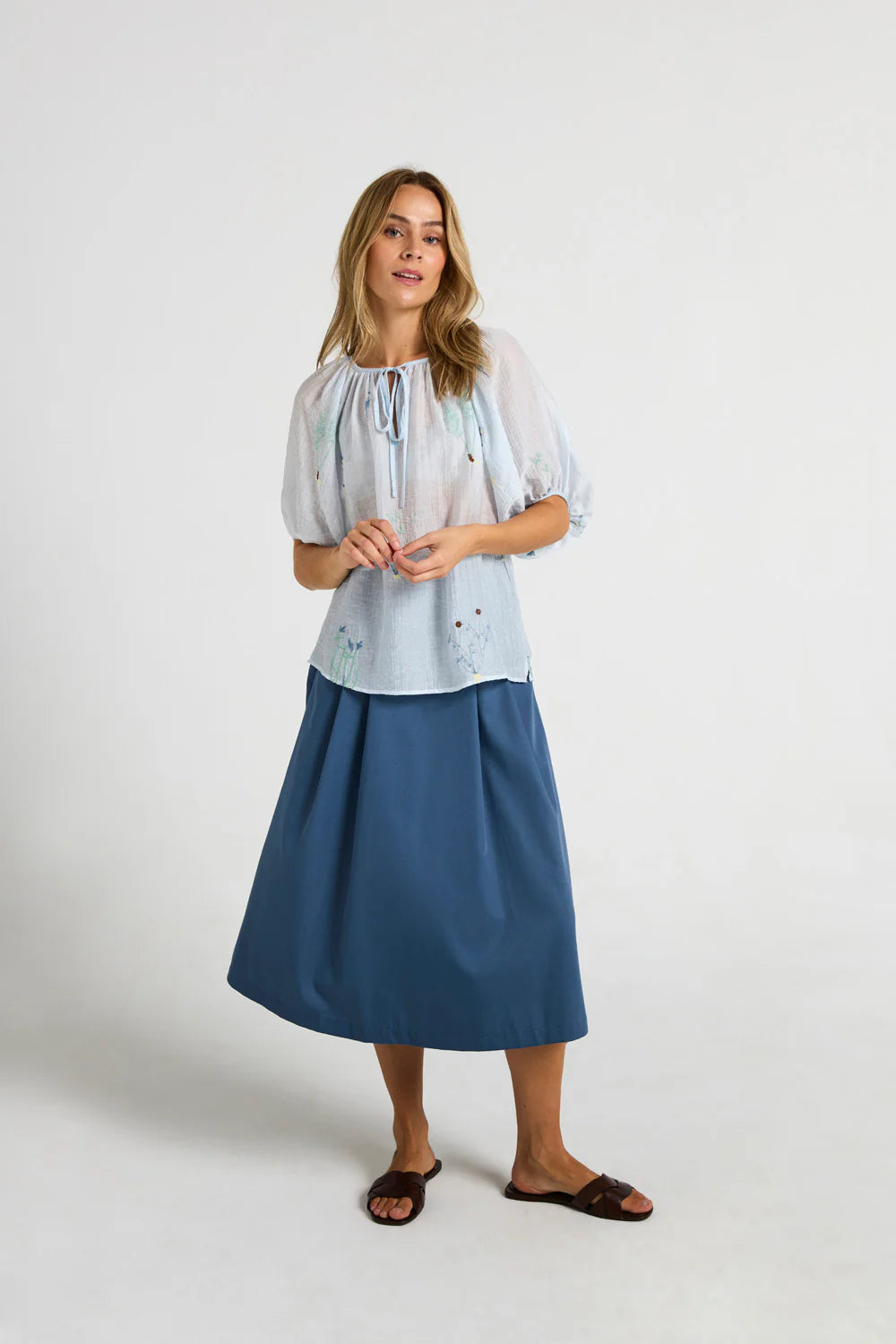 Louisa Blouse in Blue Flower
