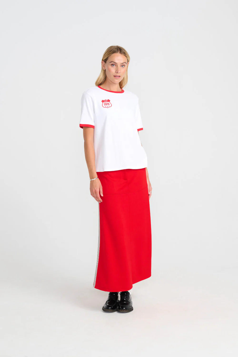 Love Tee in White/Red