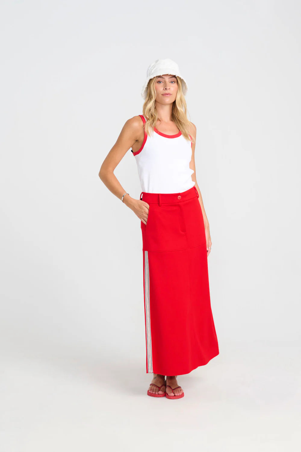 Love Top in White/Red