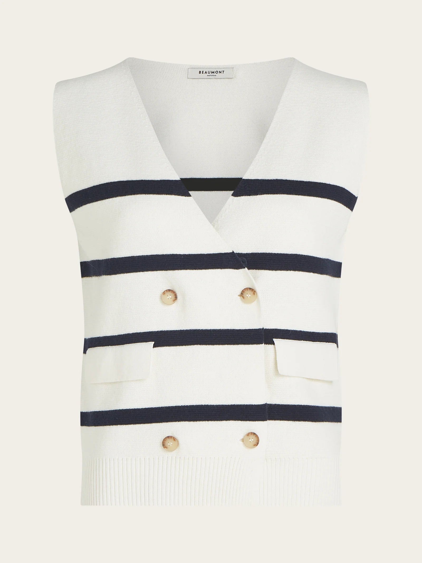 Marcella Sleeveless Cardigan on Cream