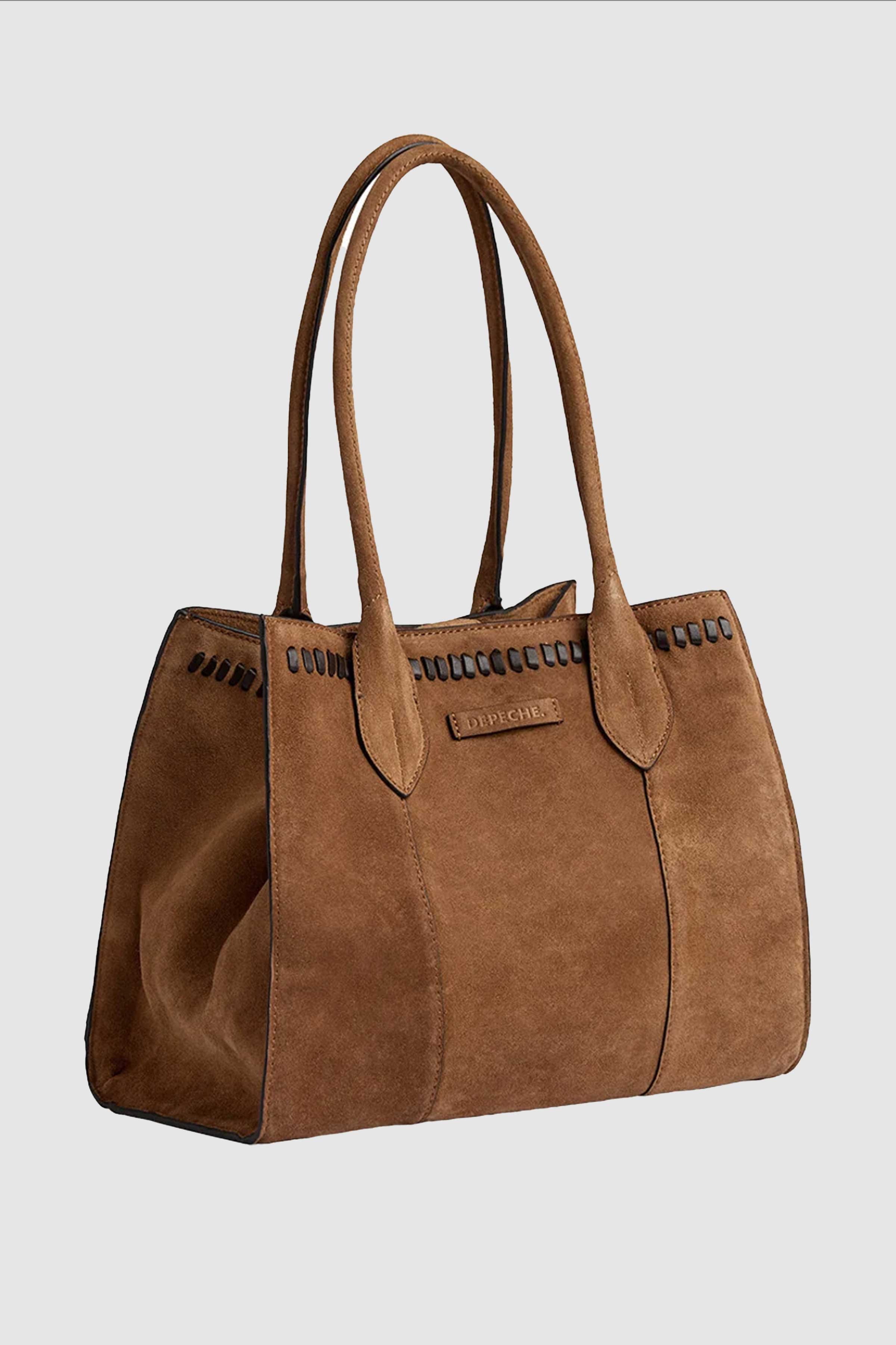 Madrid Suede Shopper in Dark Tan