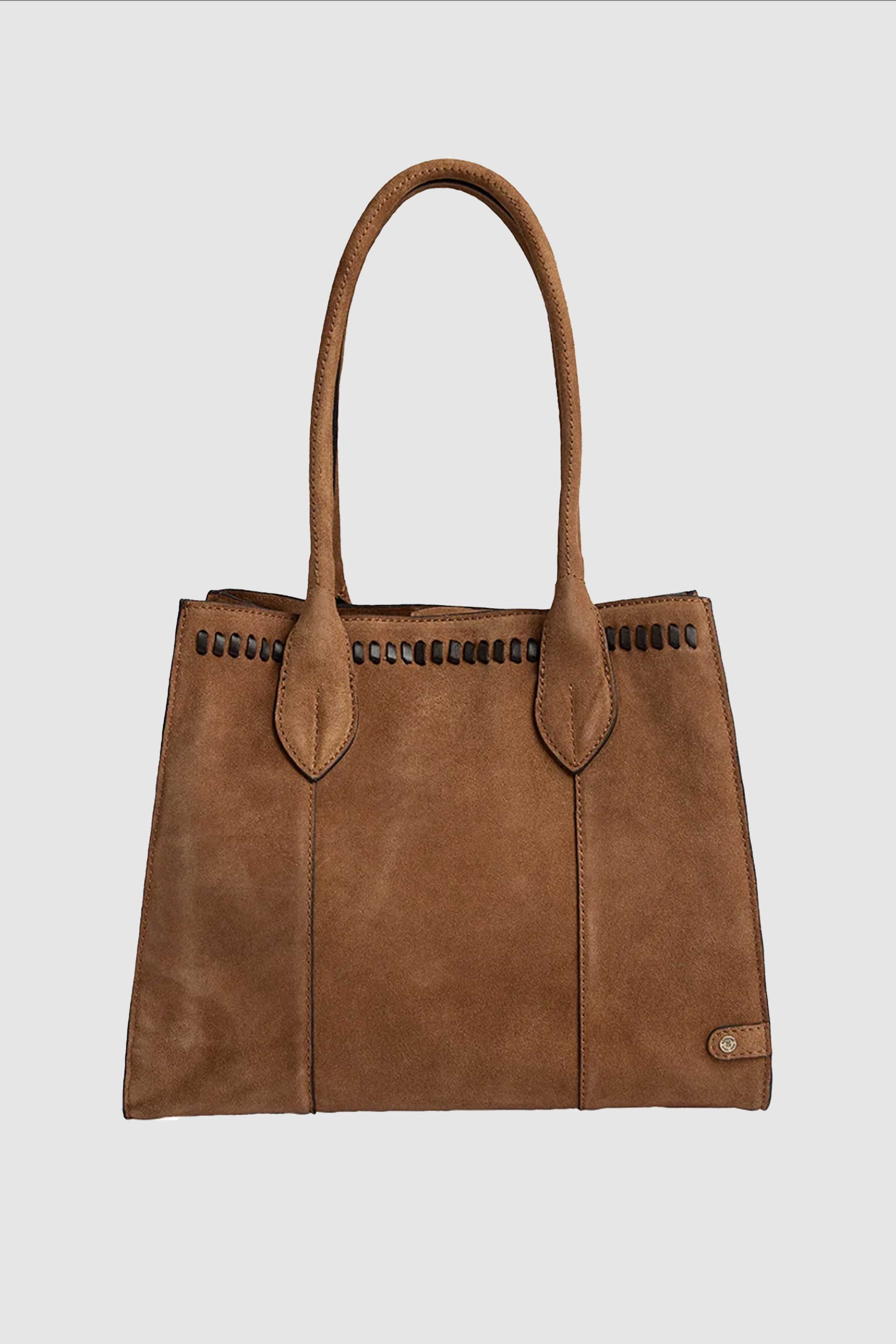 Madrid Suede Shopper in Dark Tan