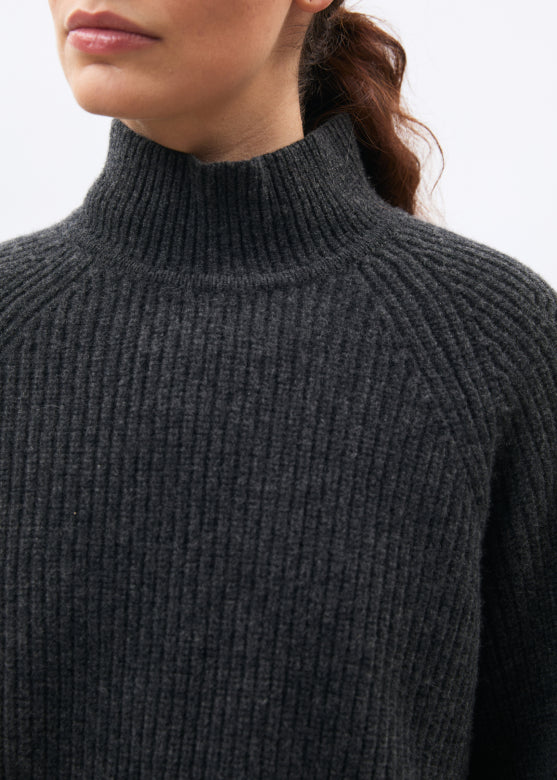 Melara Tie Detail Wool Jumper in Anthracite