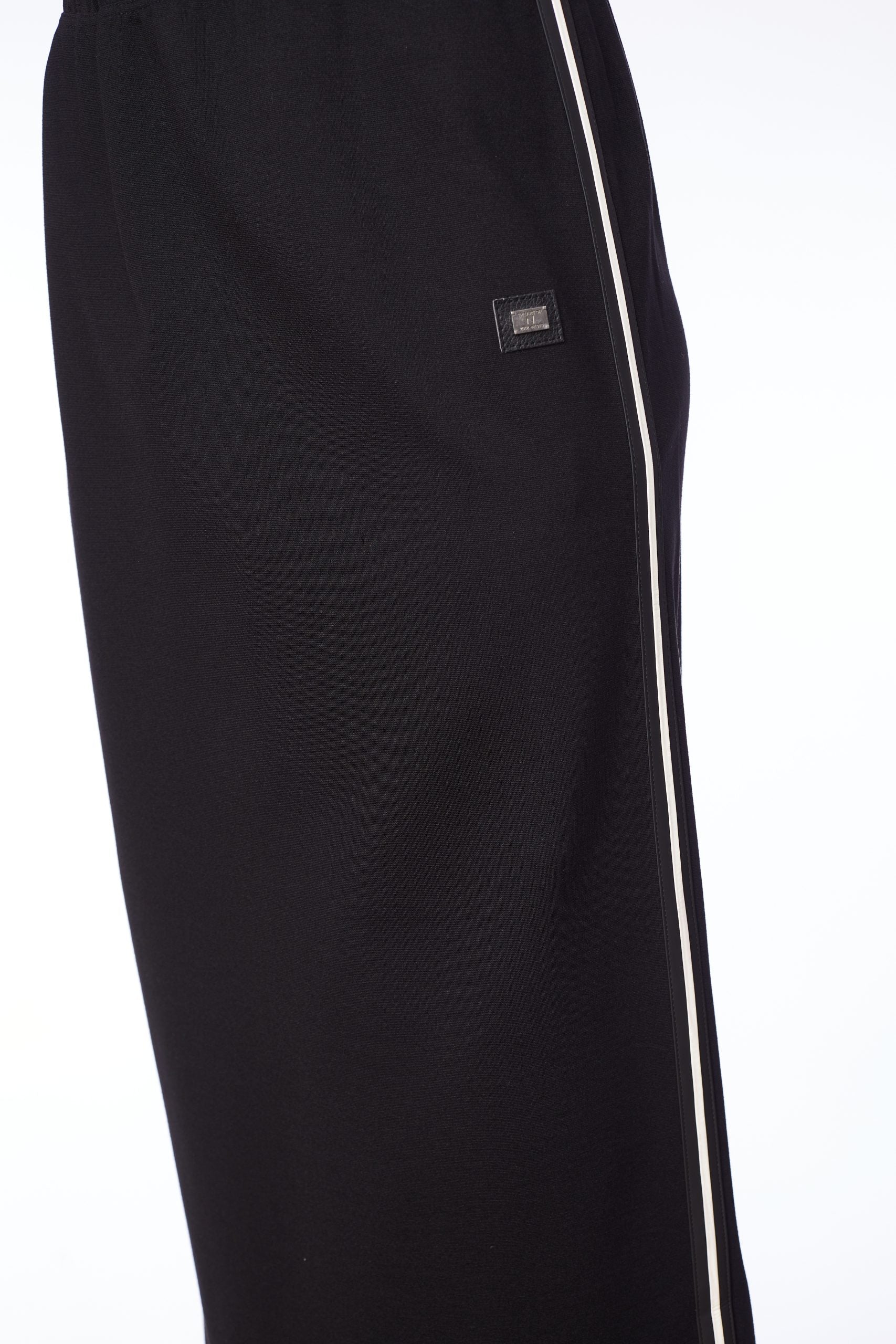 Straight Skirt with Trim in Black/White