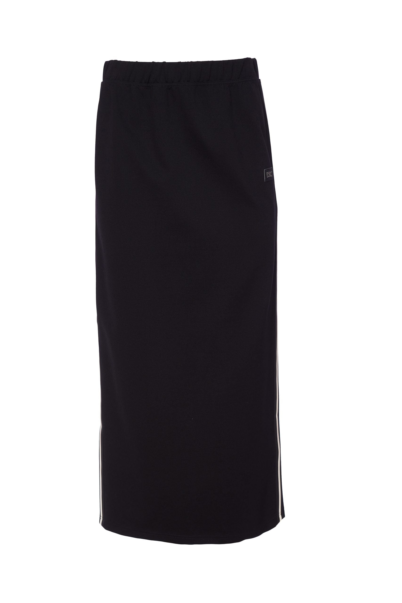 Straight Skirt with Trim in Black/White