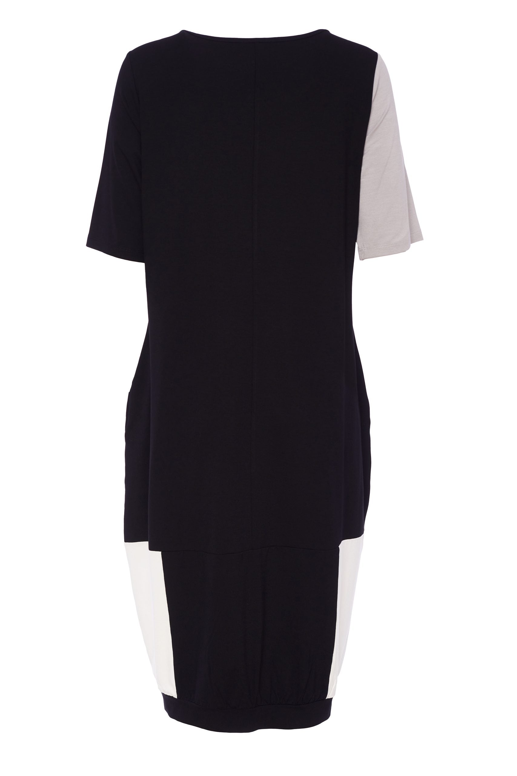 Block Colour Jersey Dress in Mink/Black